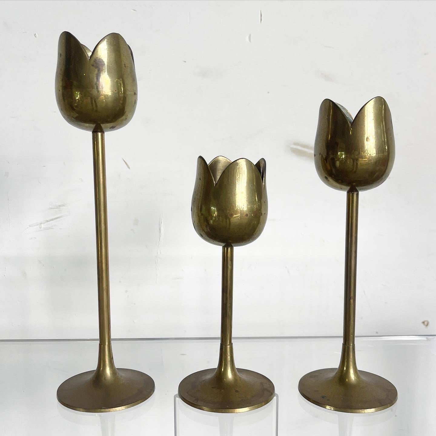 vintage tulip candle holders