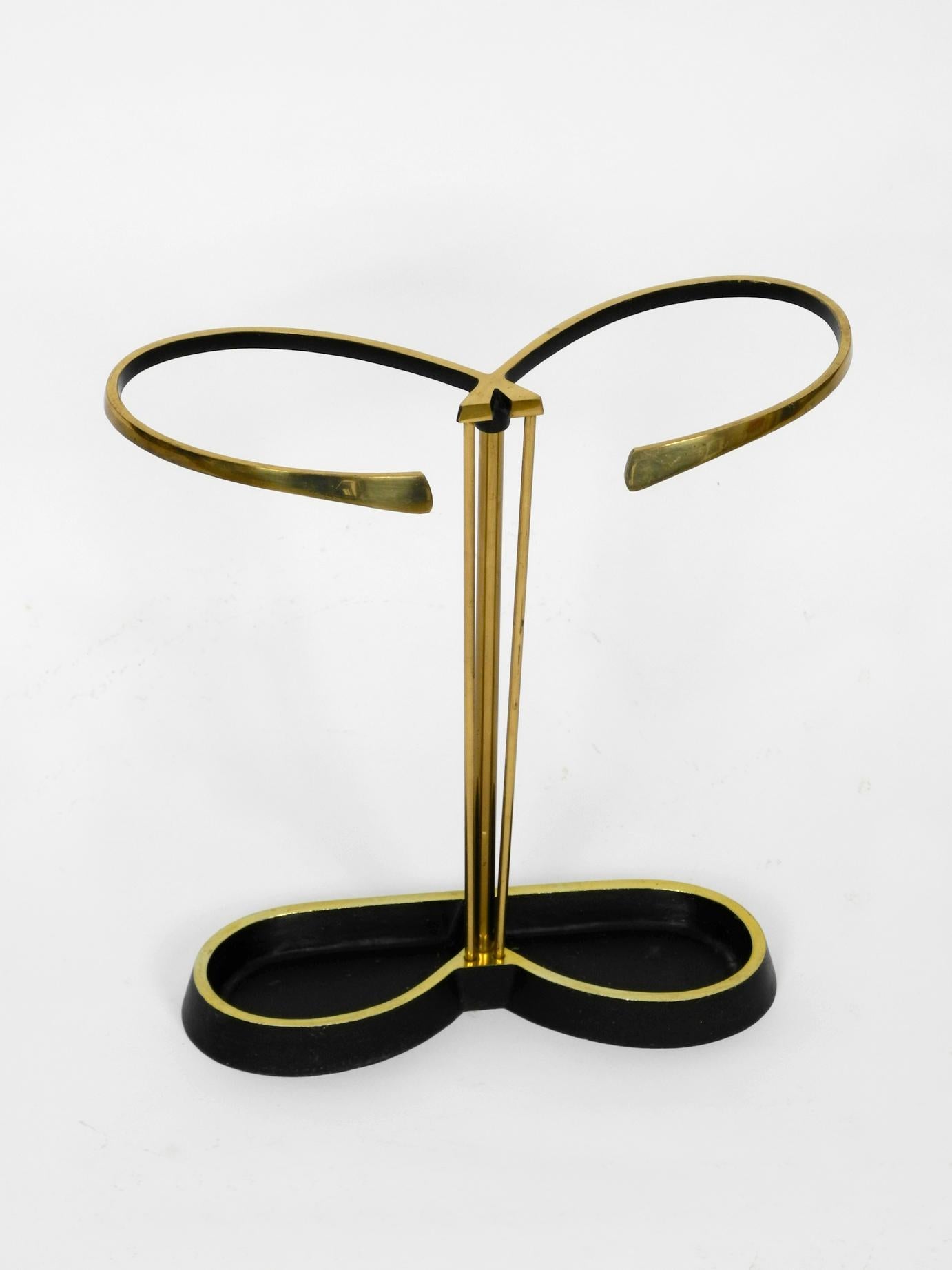 Austrian Mid-Century Modern Brass Umbrella Stand by Walter Bosse in Original Condition