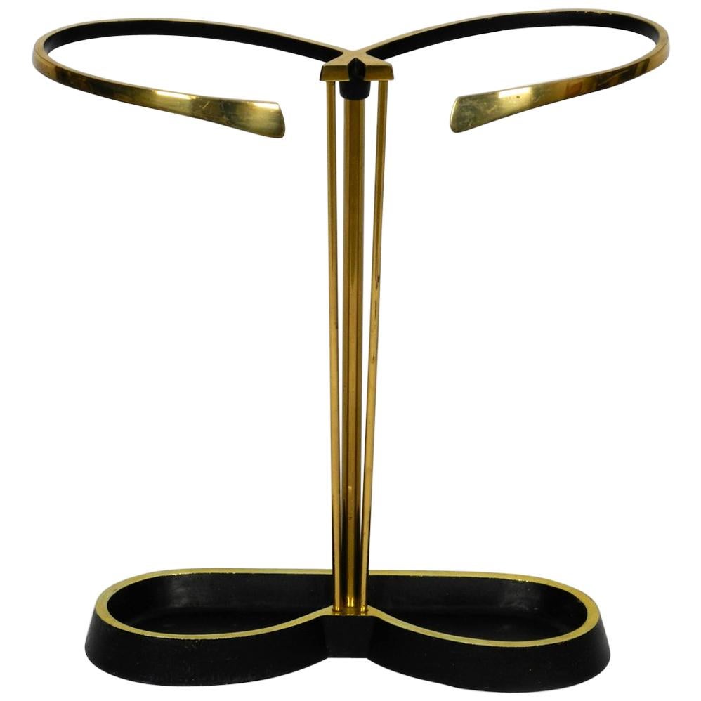 Mid-Century Modern Brass Umbrella Stand by Walter Bosse in Original Condition