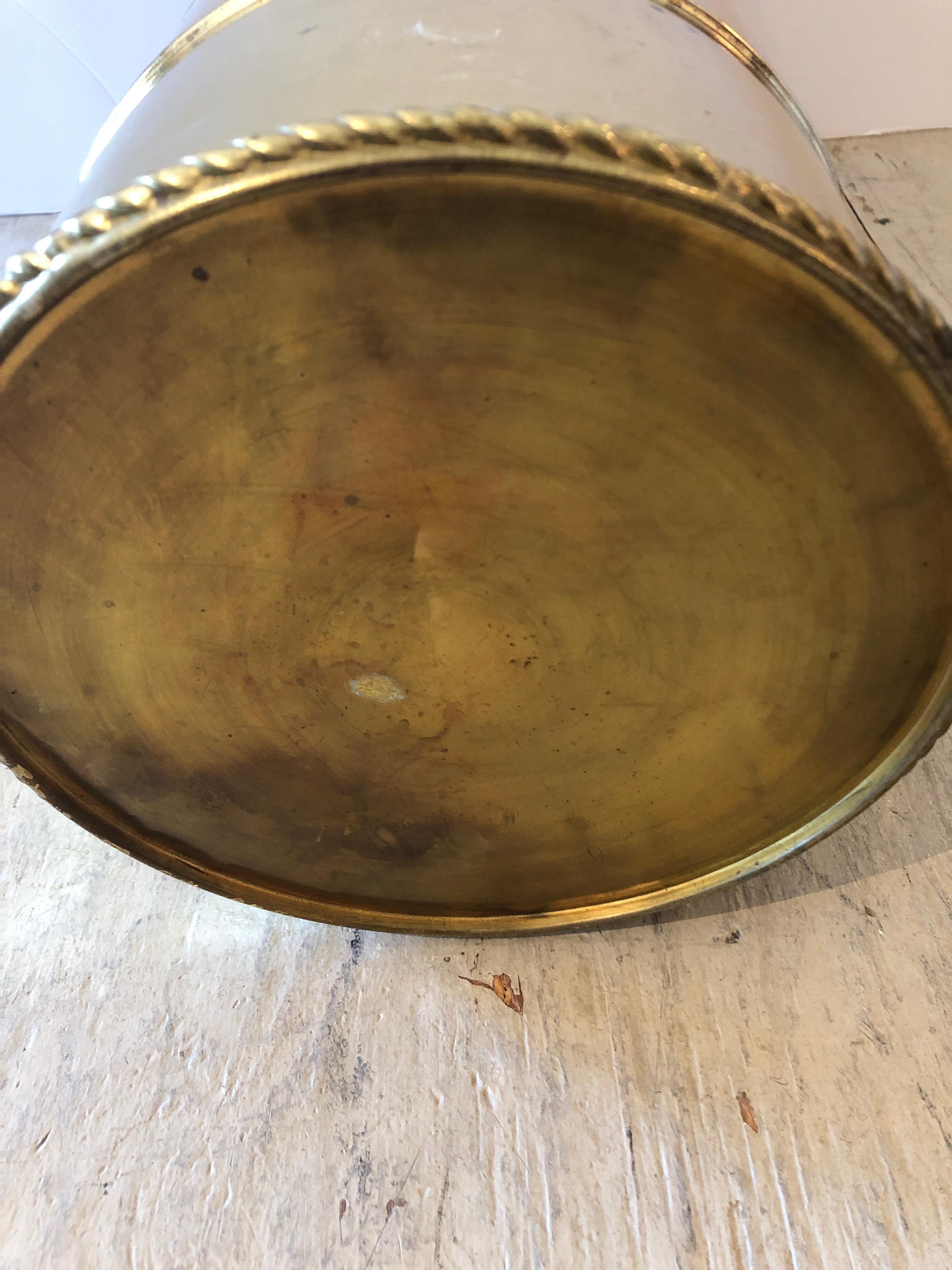 Mid-Century Modern Brass Umbrella Stand or Cane Holder 1