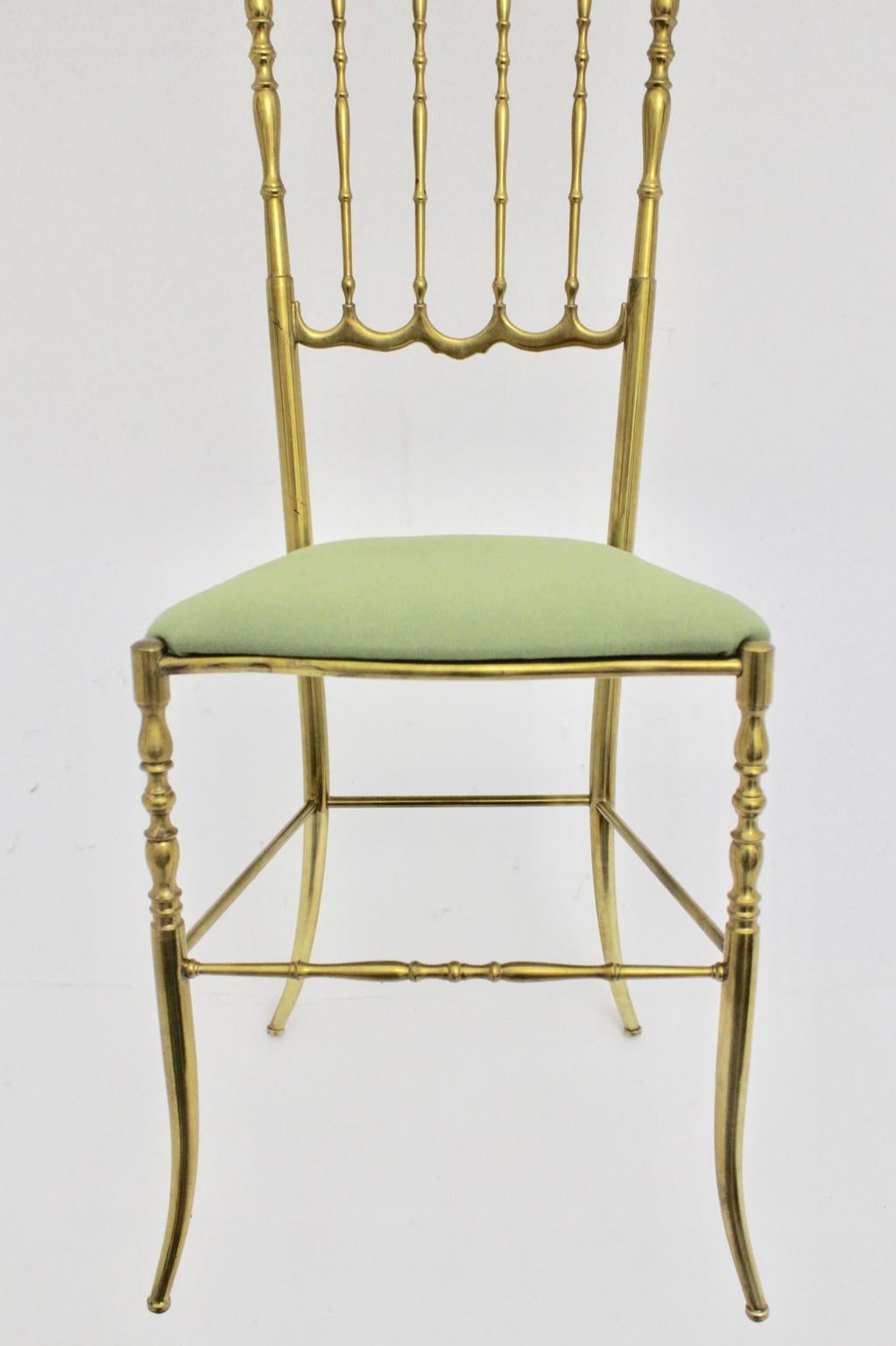 Mid-Century Modern Brass Vintage Chiavari Side Chair, 1950s, Italy For Sale 3
