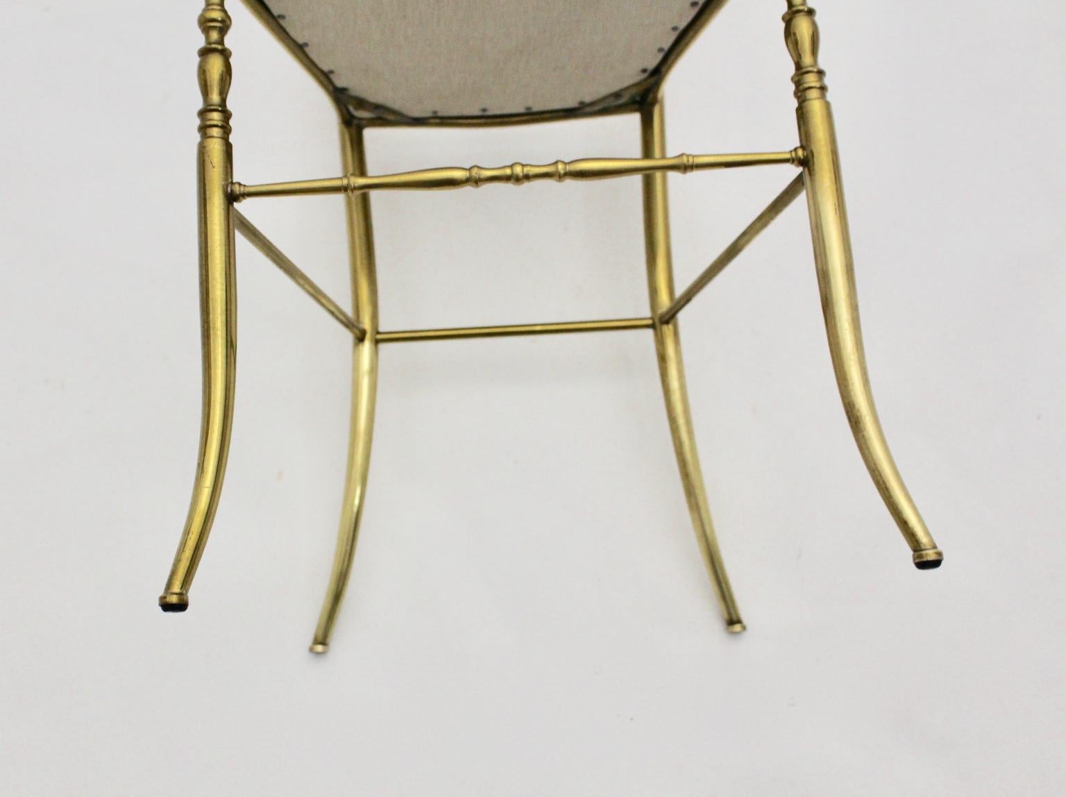 Mid-Century Modern Brass Vintage Chiavari Side Chair, 1950s, Italy For Sale 5