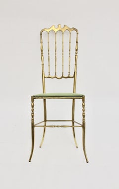 Mid-Century Modern Brass Vintage Chiavari Side Chair, 1950s, Italy