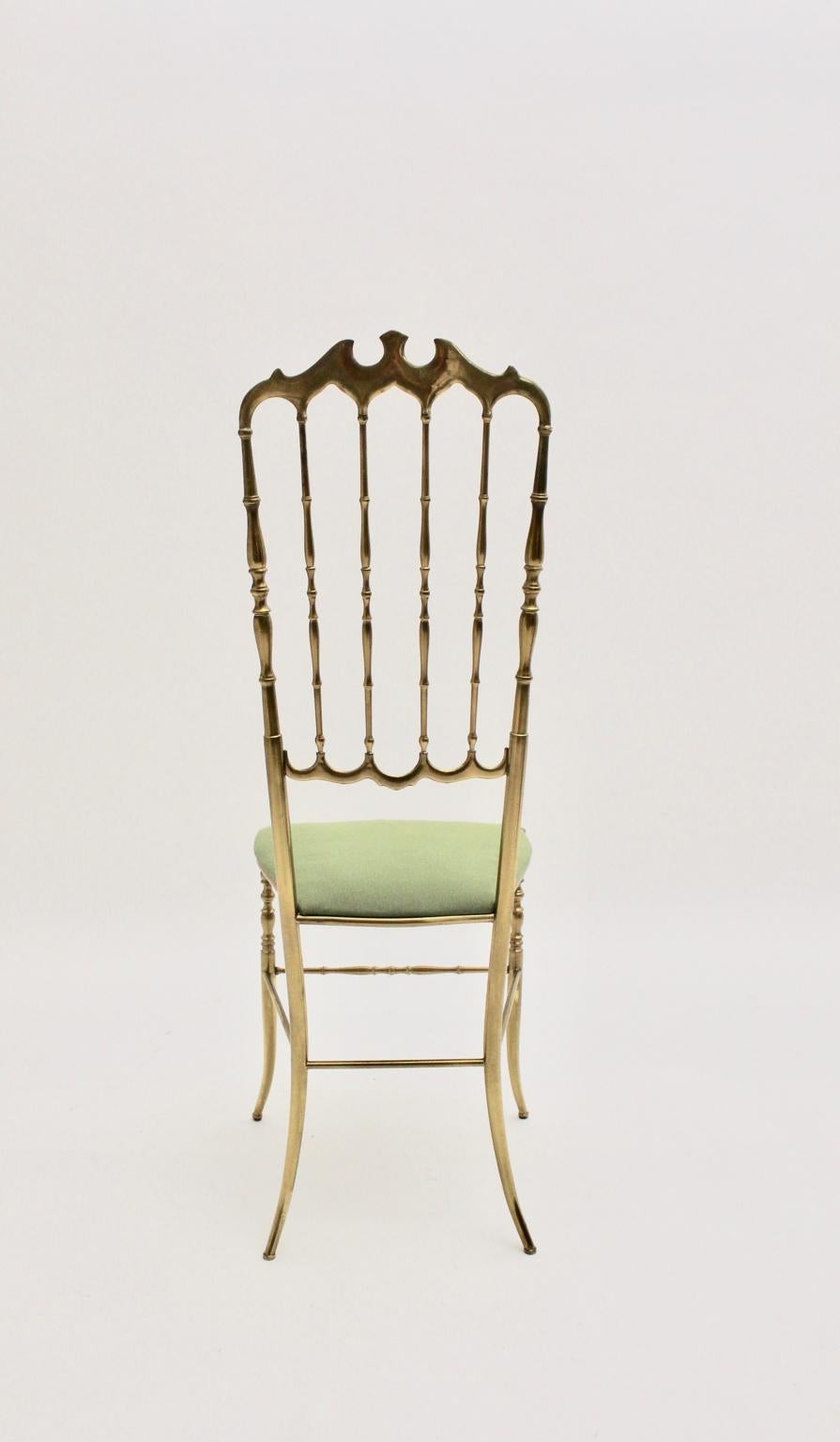 Mid-Century Modern Brass Vintage Chiavari Side Chair, 1950s, Italy In Good Condition For Sale In Vienna, AT