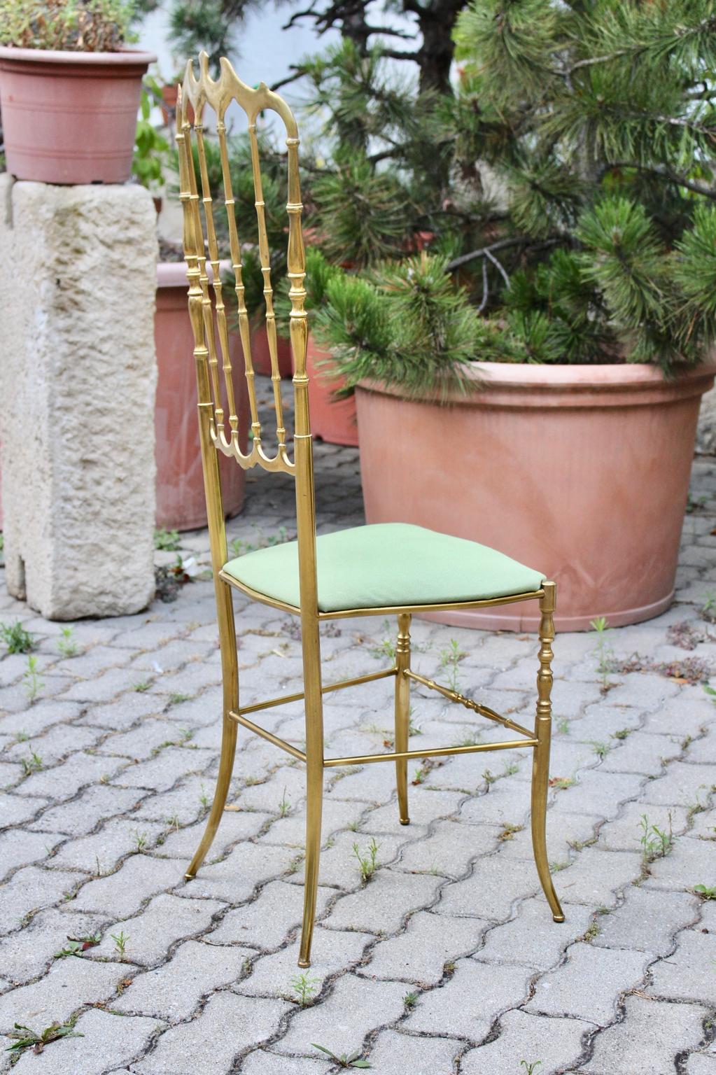 Mid-Century Modern Brass Vintage Chiavari Side Chair, 1950s, Italy For Sale 2