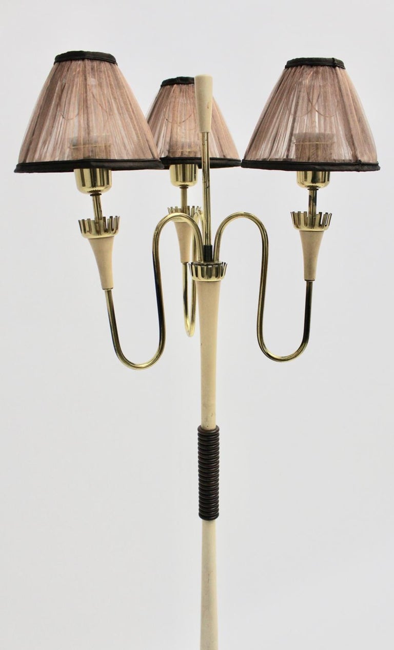 MidCentury Modern Brass White Vintage Floor Lamp Style Gio Ponti