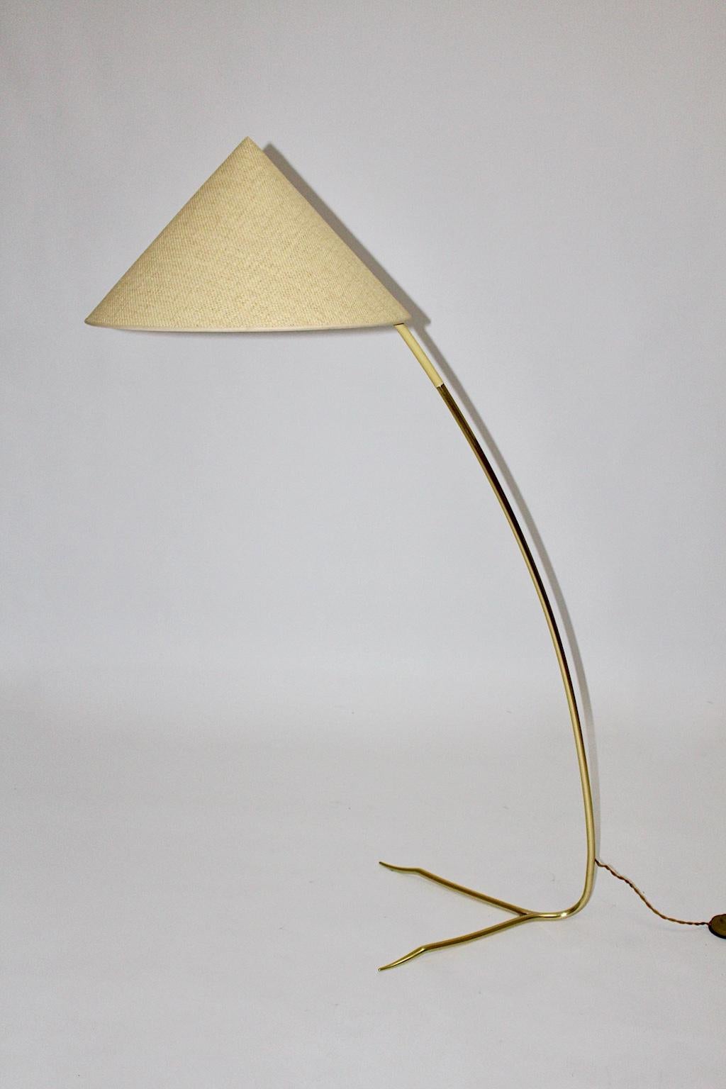 Mid-Century Modern Brass Vintage Floor Lamp Sumatra Rupert Nikoll, Austria For Sale 7