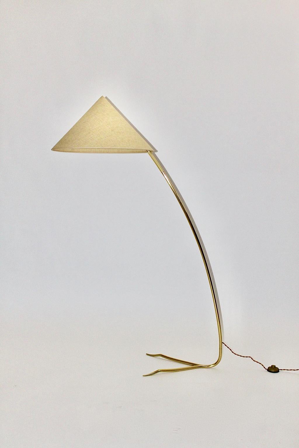 Mid-Century Modern Brass Vintage Floor Lamp Sumatra Rupert Nikoll, Austria For Sale 15