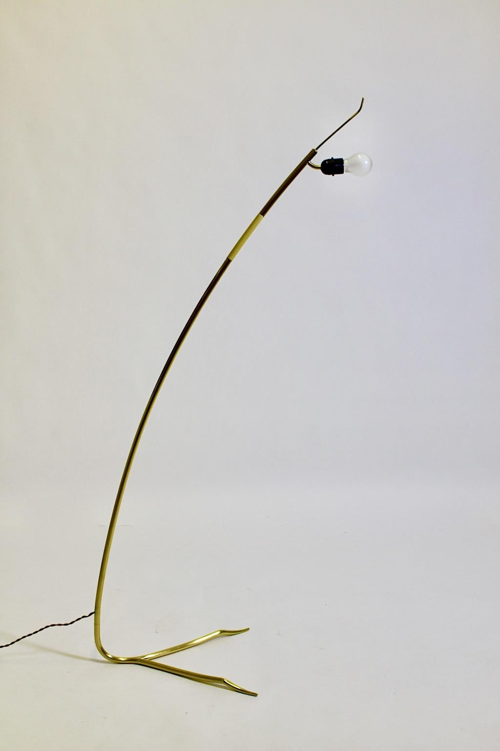 Moderne Stehlampe aus Messing aus der Mitte des Jahrhunderts Sumatra Rupert Nikoll, Österreich im Angebot 2