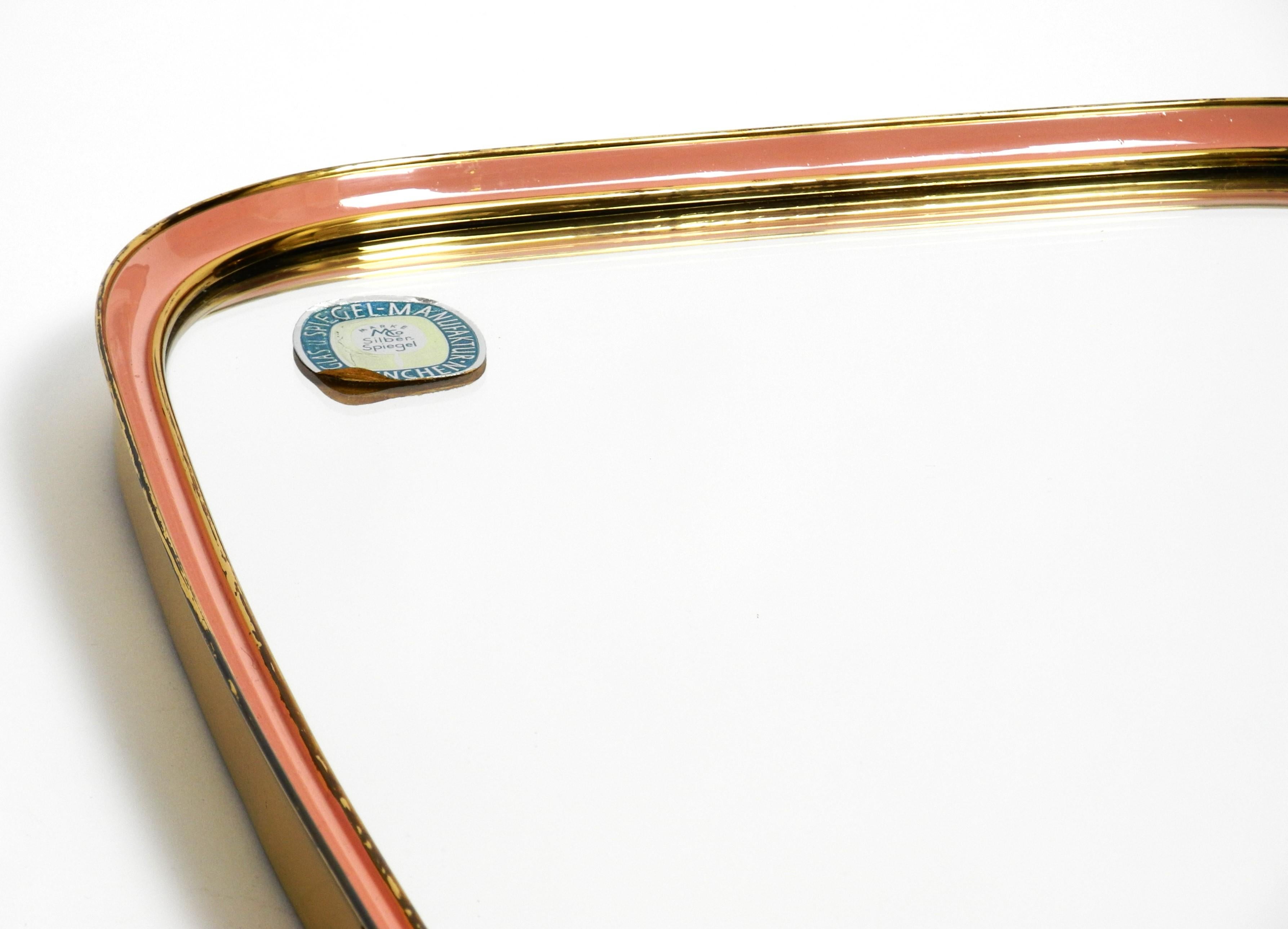 Mid-Century Modern Brass Wall Mirror by Silberspiegel, Germany 1950s For Sale 10