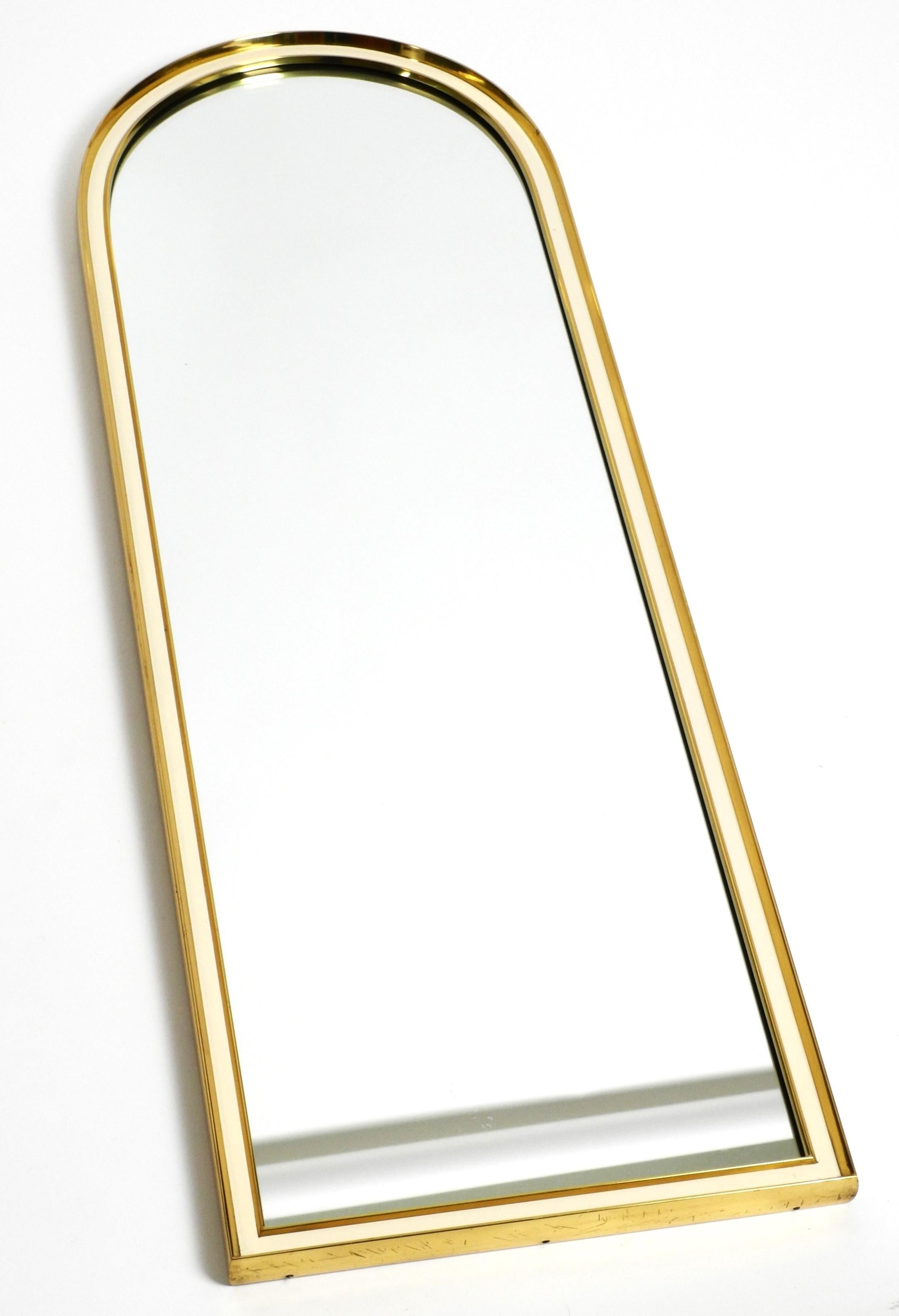 Mid-Century Modern Brass Wall Mirror by Vereinigte Werkstätten, Germany 1970s For Sale 3