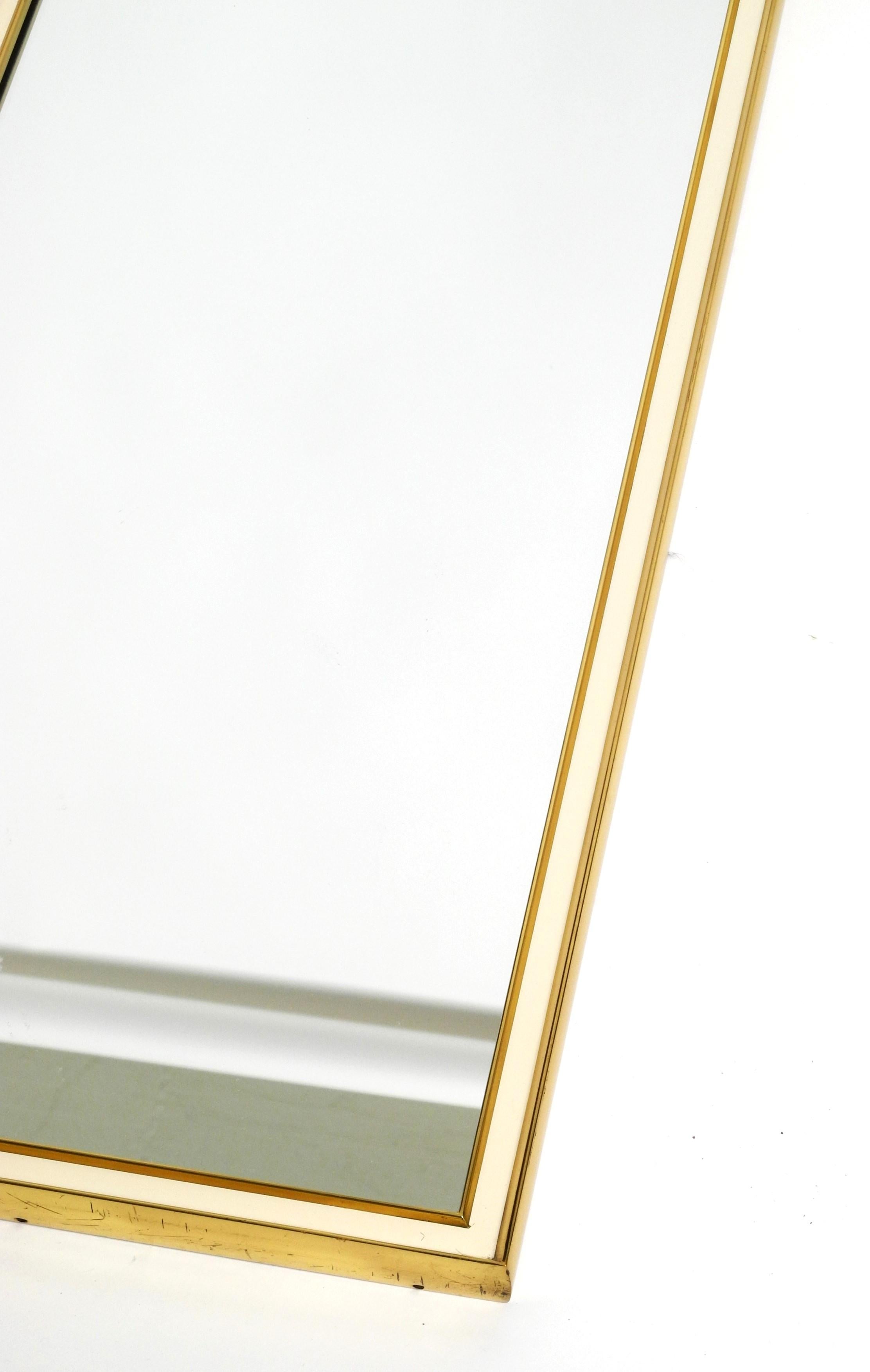 Mid-Century Modern Brass Wall Mirror by Vereinigte Werkstätten, Germany 1970s For Sale 5