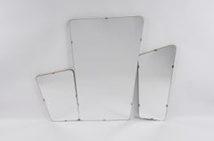Mid-Century Modern Brass Wall Mirror, Germany, 1950s, Set of 3