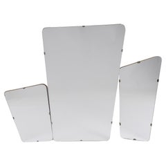 Mid-Century Modern Brass Wall Mirror, Germany, 1950s, Set of 3