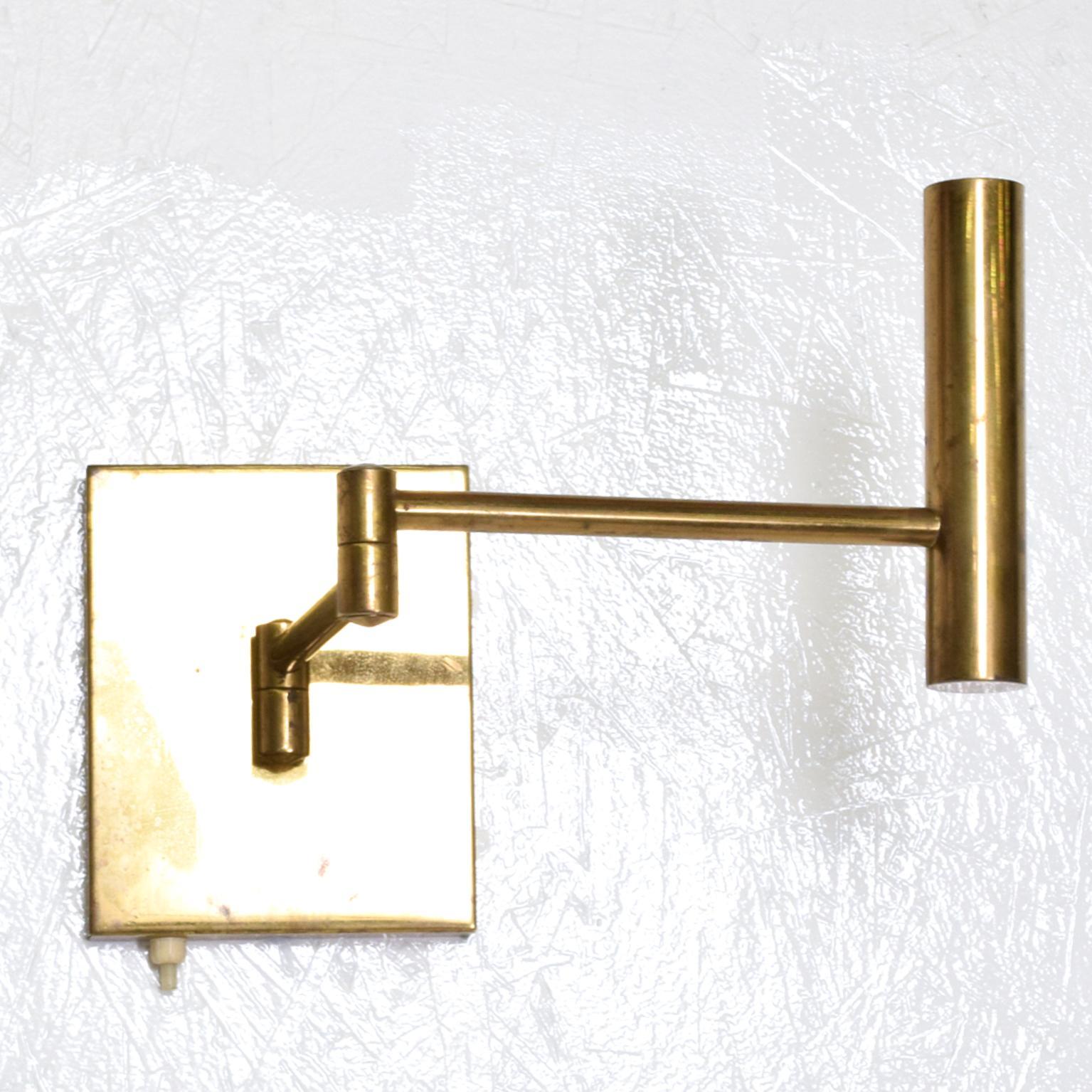 American Mid-Century Modern Brass Wall Sconces, After Lightolier