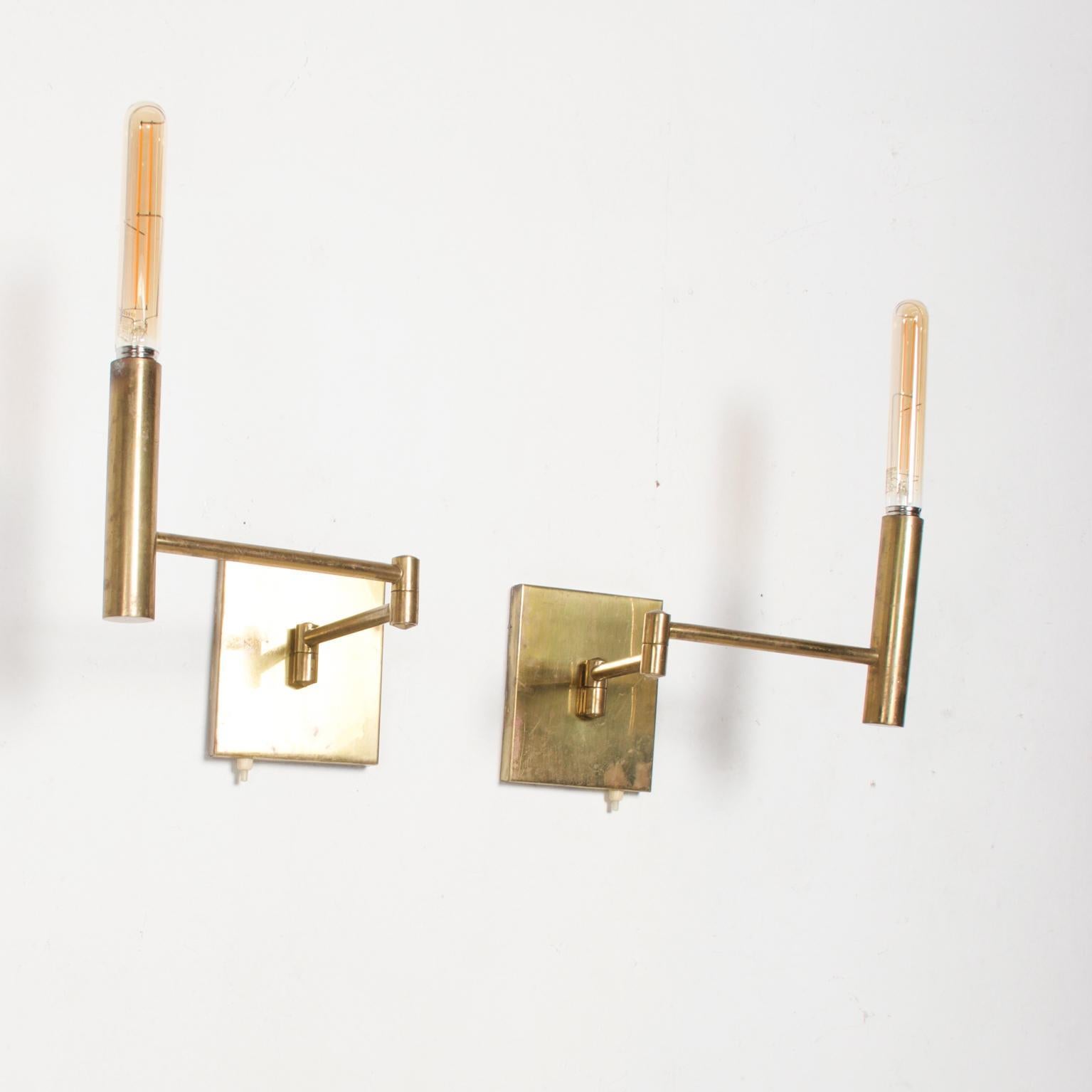 Mid-Century Modern Brass Wall Sconces, After Lightolier 1