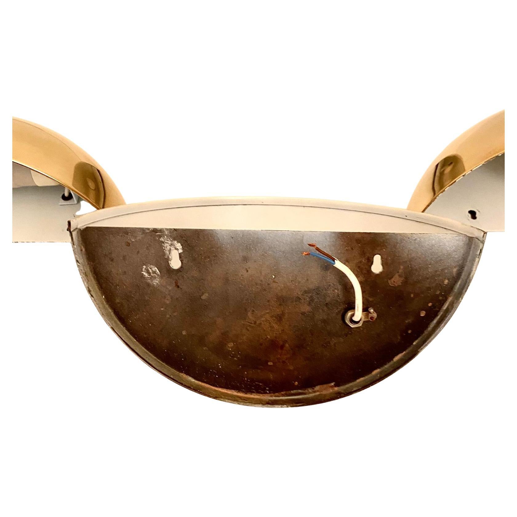 Enameled Mid Century Modern Brass Wall Sconces, Quebec Model, Gjlla Giani for Tronconi