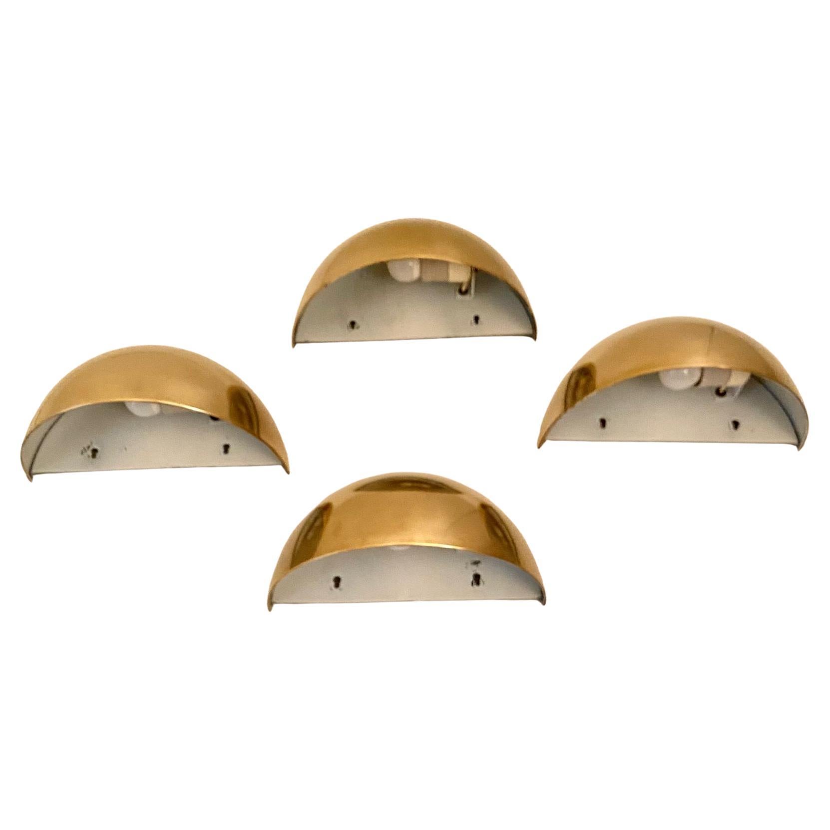 Mid Century Modern Brass Wall Sconces, Quebec Model, Gjlla Giani for Tronconi 1