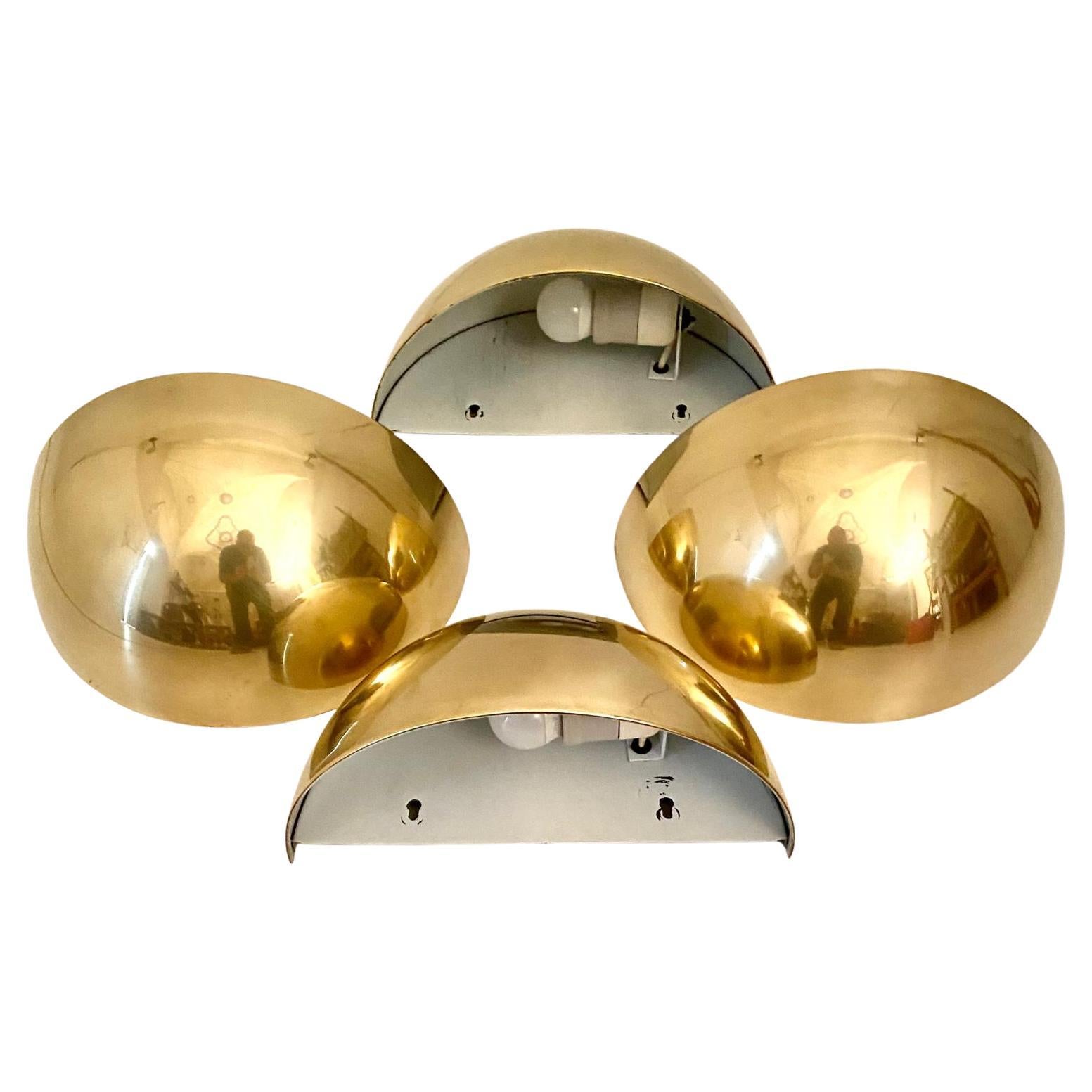 Mid Century Modern Brass Wall Sconces, Quebec Model, Gjlla Giani for Tronconi 2