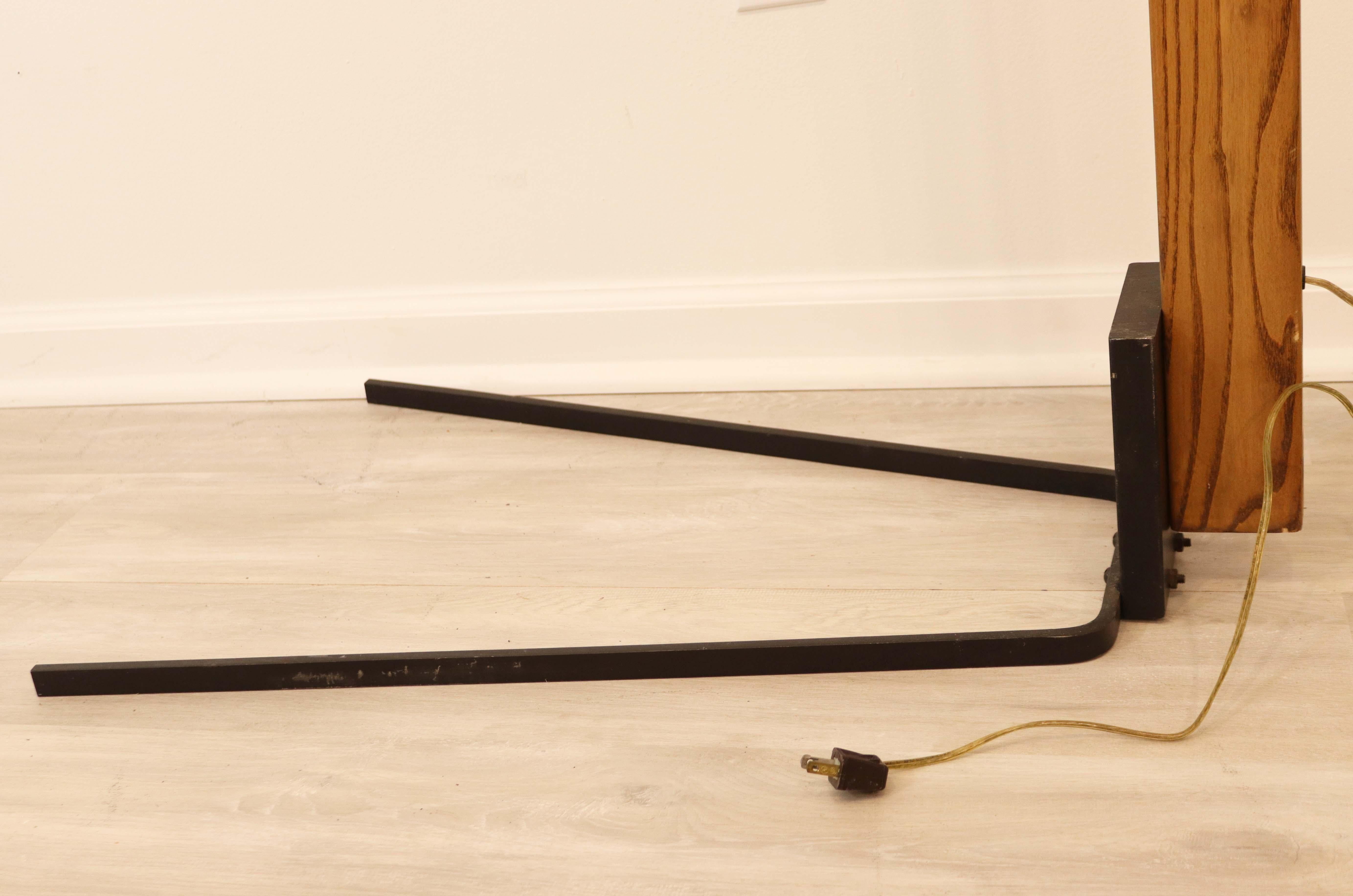 Mid-Century Modern Brass & Walnut Arc Lamp by Nova California 2