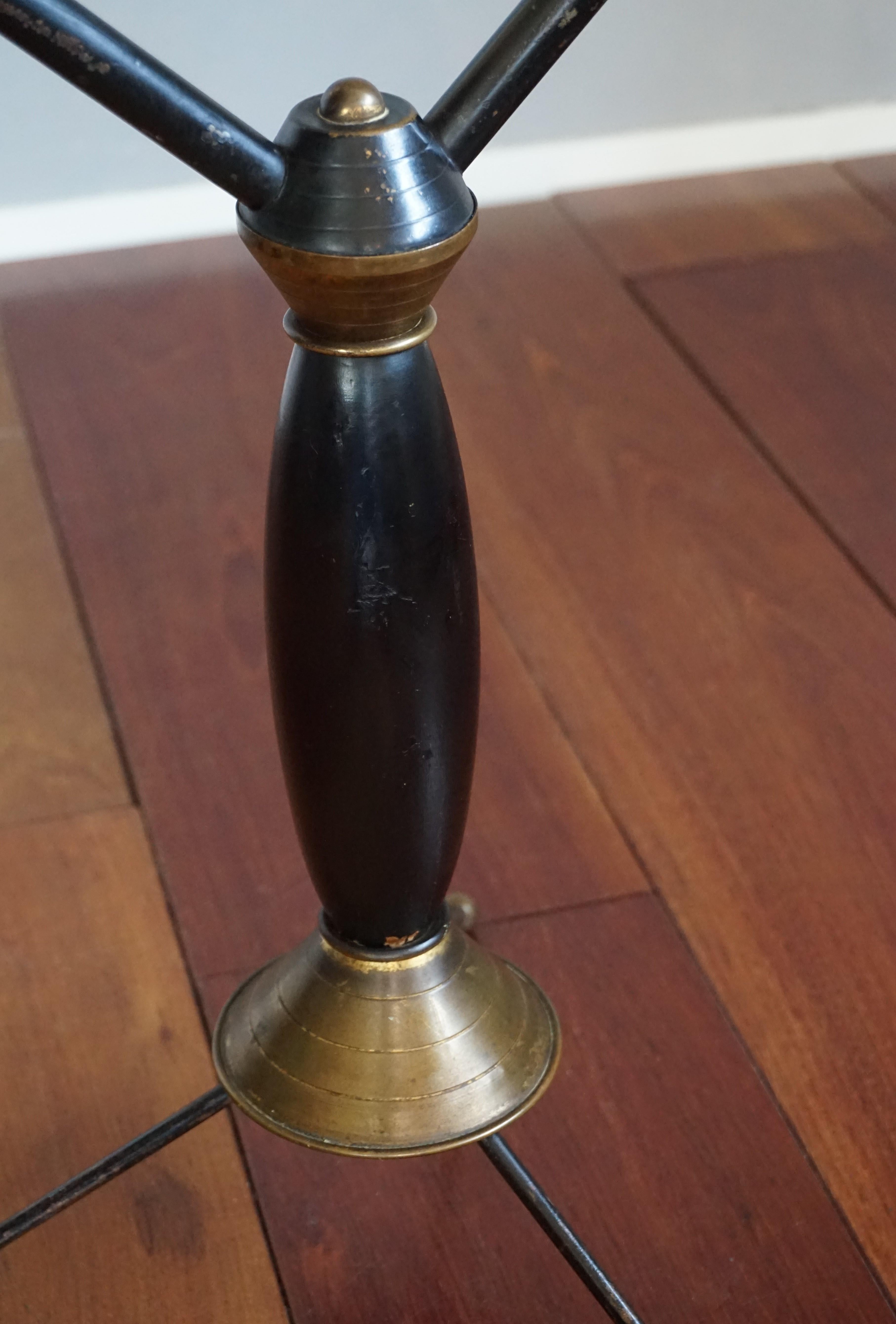 Mid-Century Modern Brass, Wood and Metal Ashtray and Glass Stand / Smoking Table 4