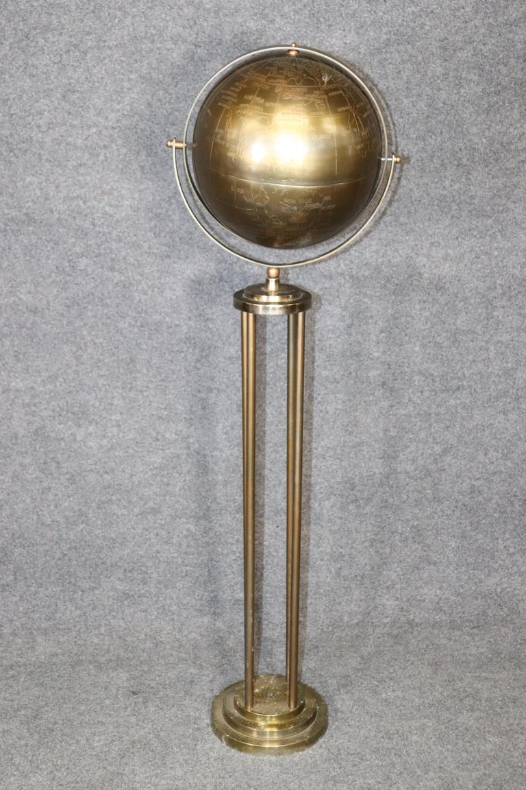 Mid-Century Modern Brass World Globe Sculpture, circa 1970 For Sale at ...