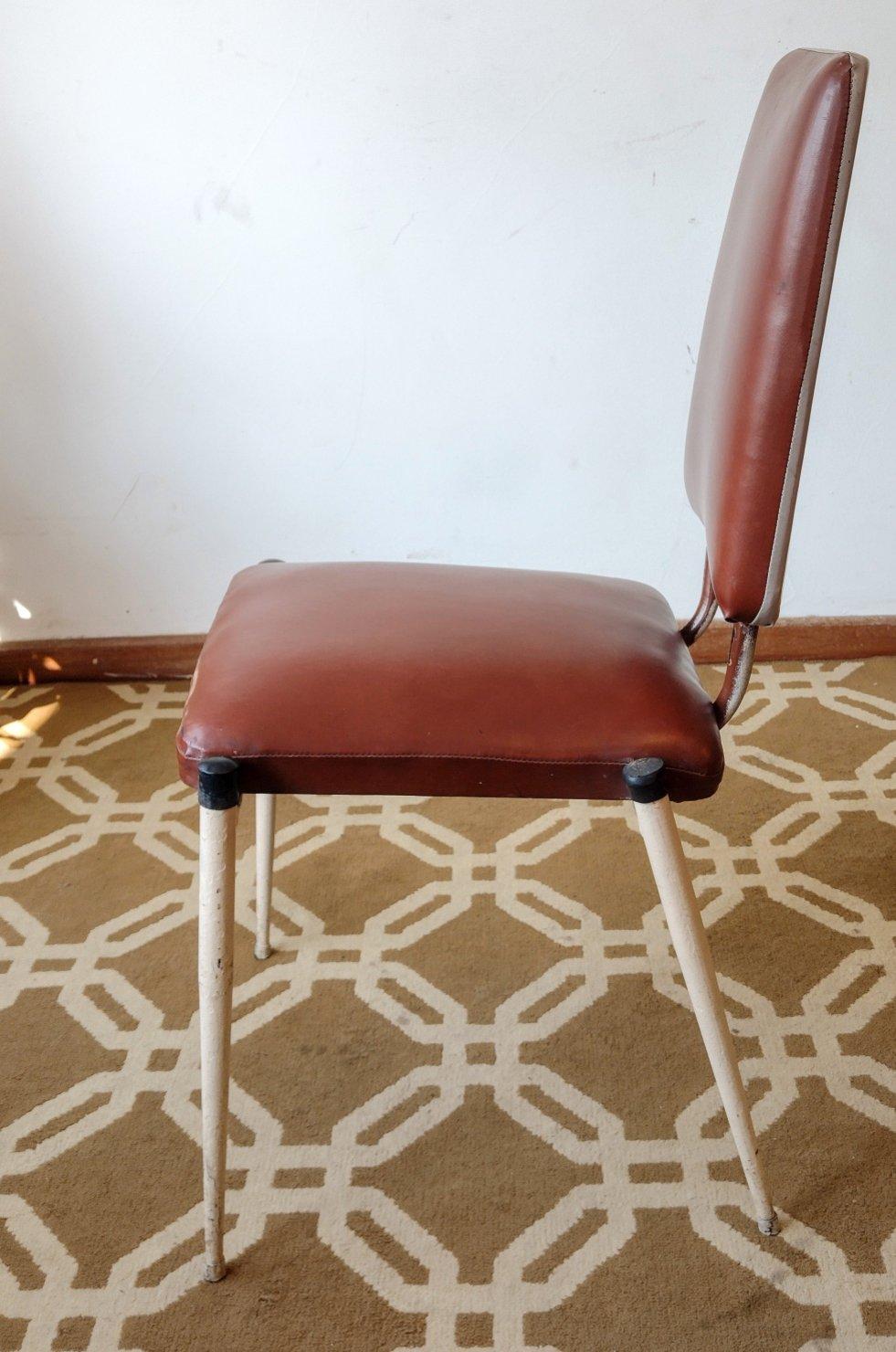 Mid-Century Modern Brazilian Brown and Gray Chairs, Set of 6 In Fair Condition In SAO PAULO, BR