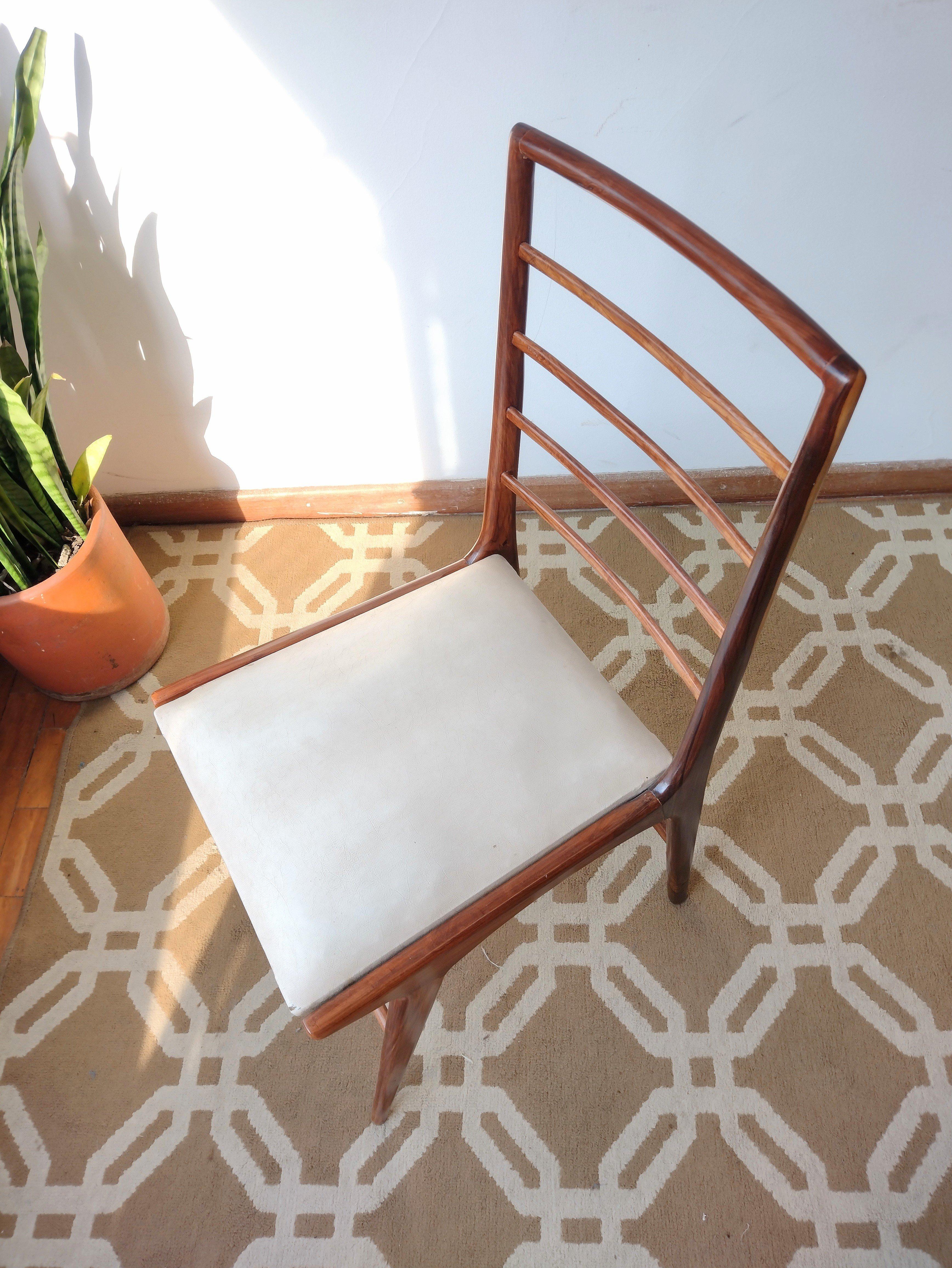 Mid-Century Modern Brazilian Chairs in Noble Wood, Set of 4 For Sale 6