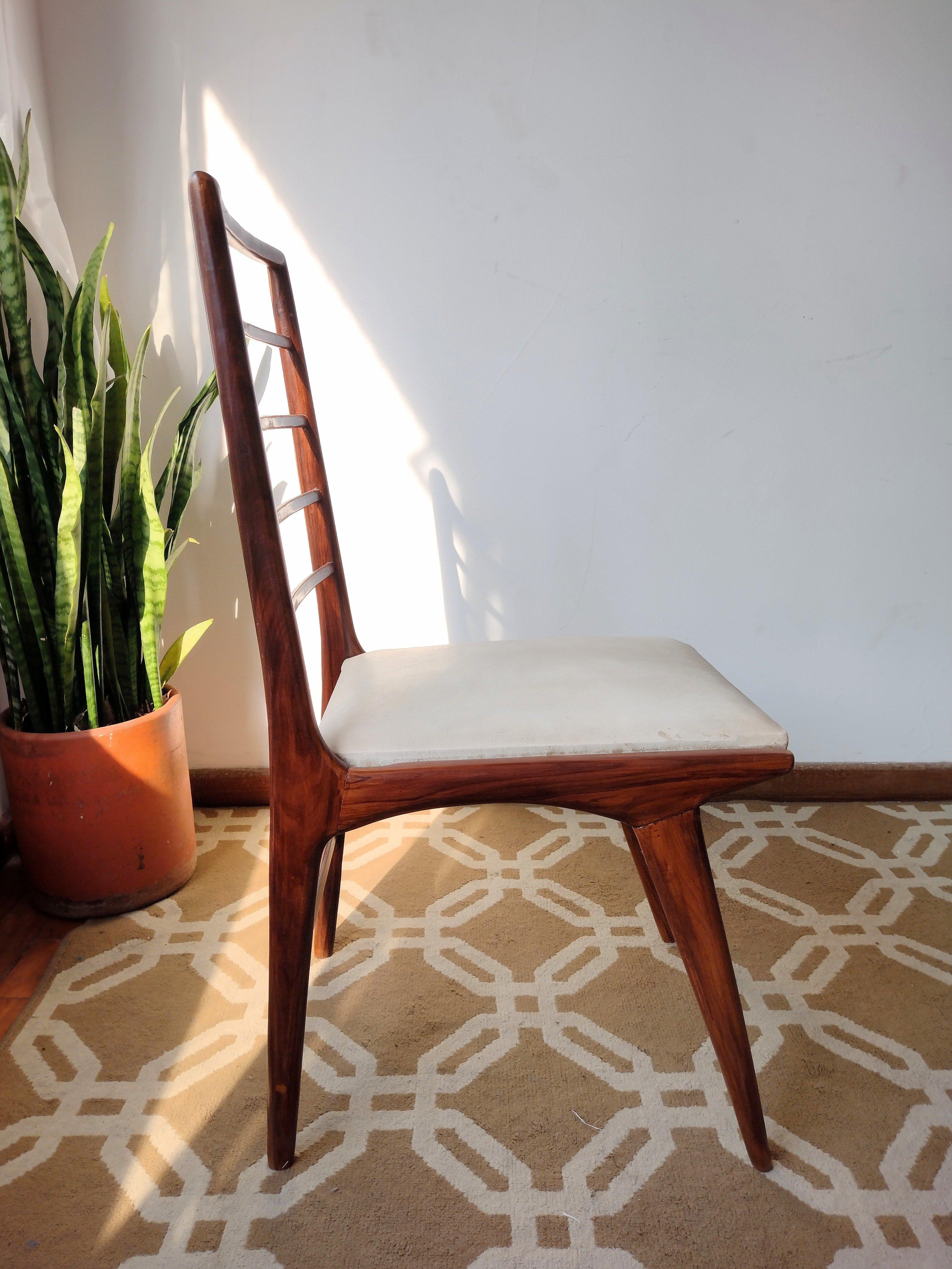 Woodwork Mid-Century Modern Brazilian Chairs in Noble Wood, Set of 4 For Sale