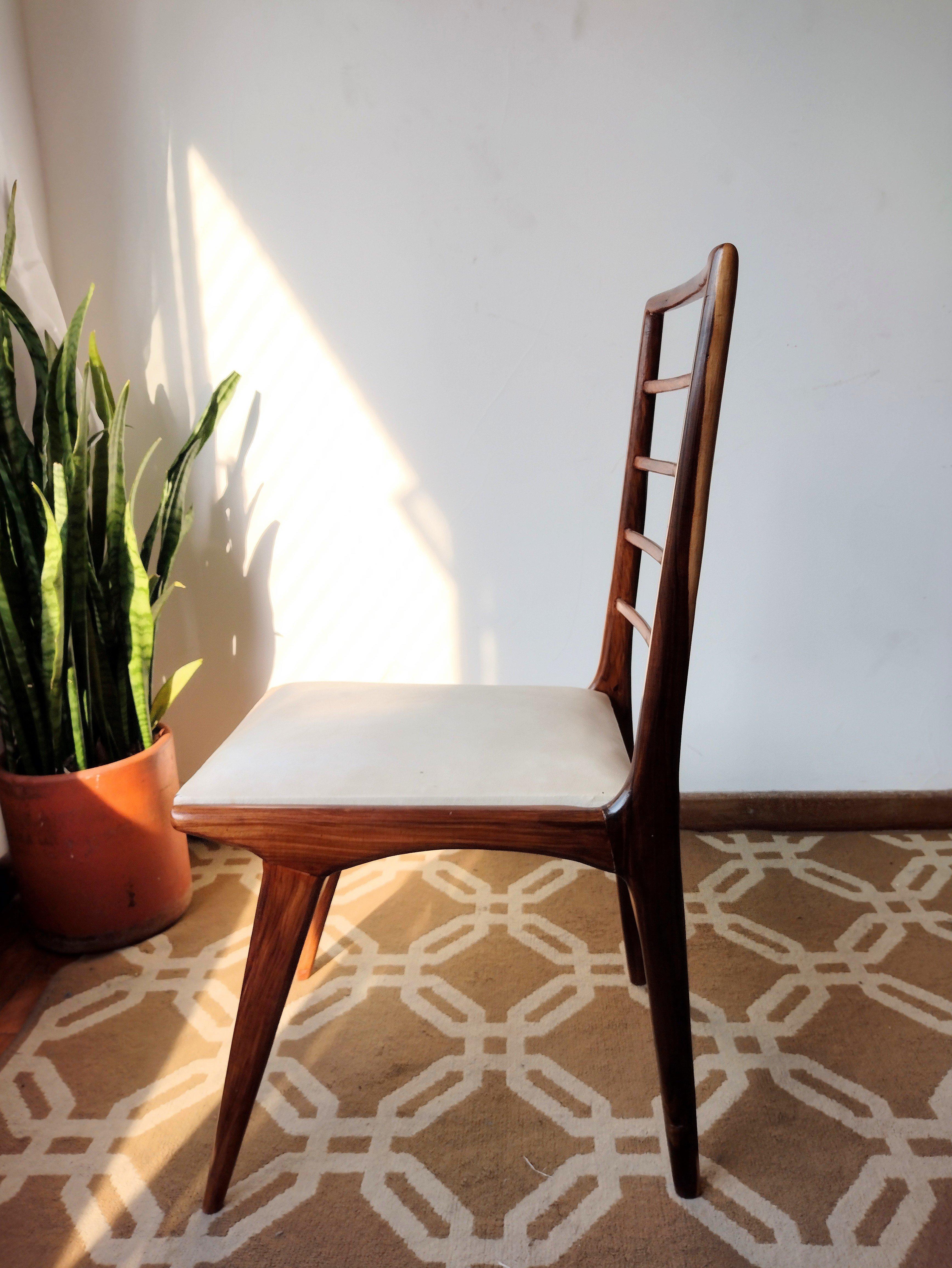 Mid-20th Century Mid-Century Modern Brazilian Chairs in Noble Wood, Set of 4 For Sale