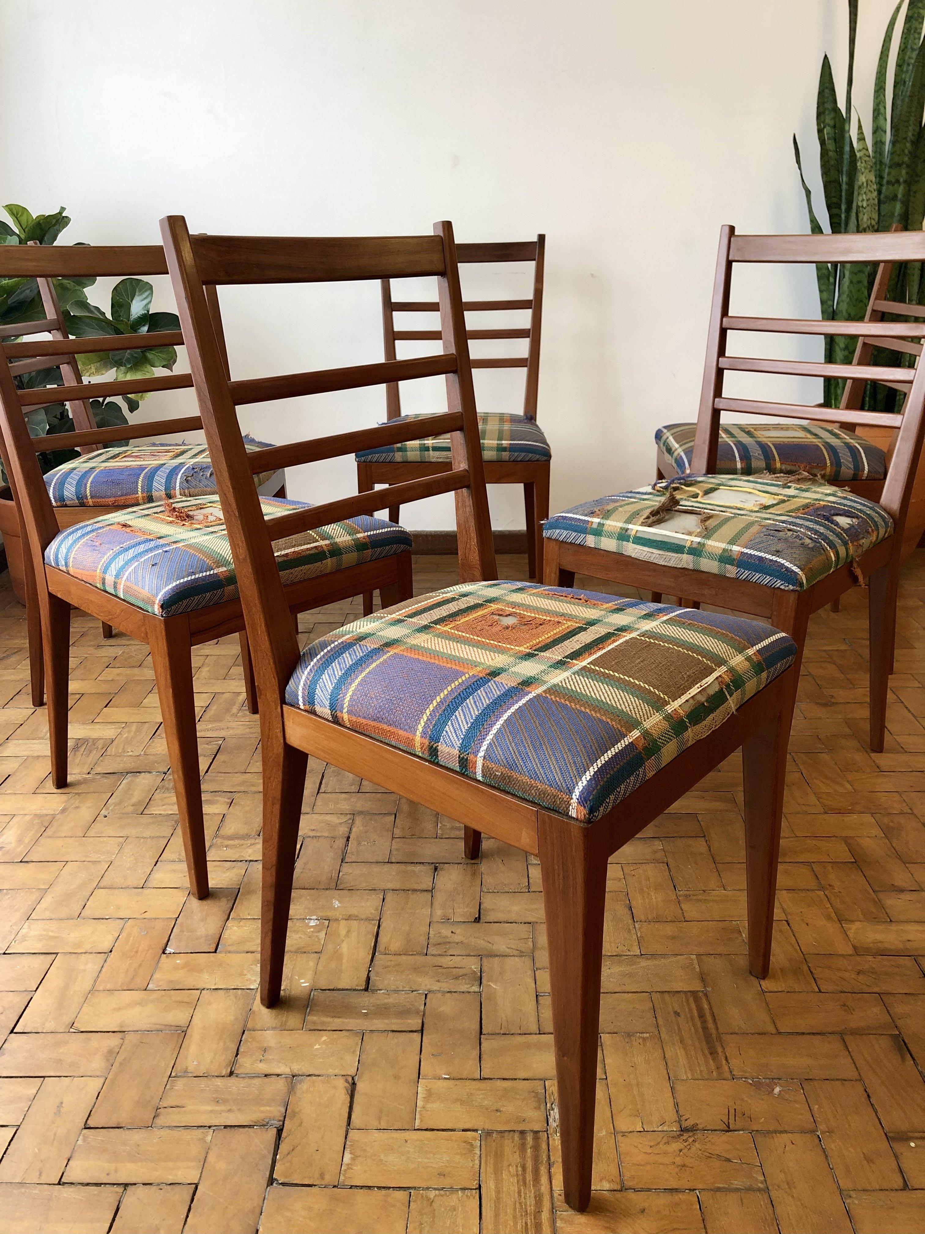Mid-Century Modern Brazilian Chairs in Solid Wood, Set of 6 9