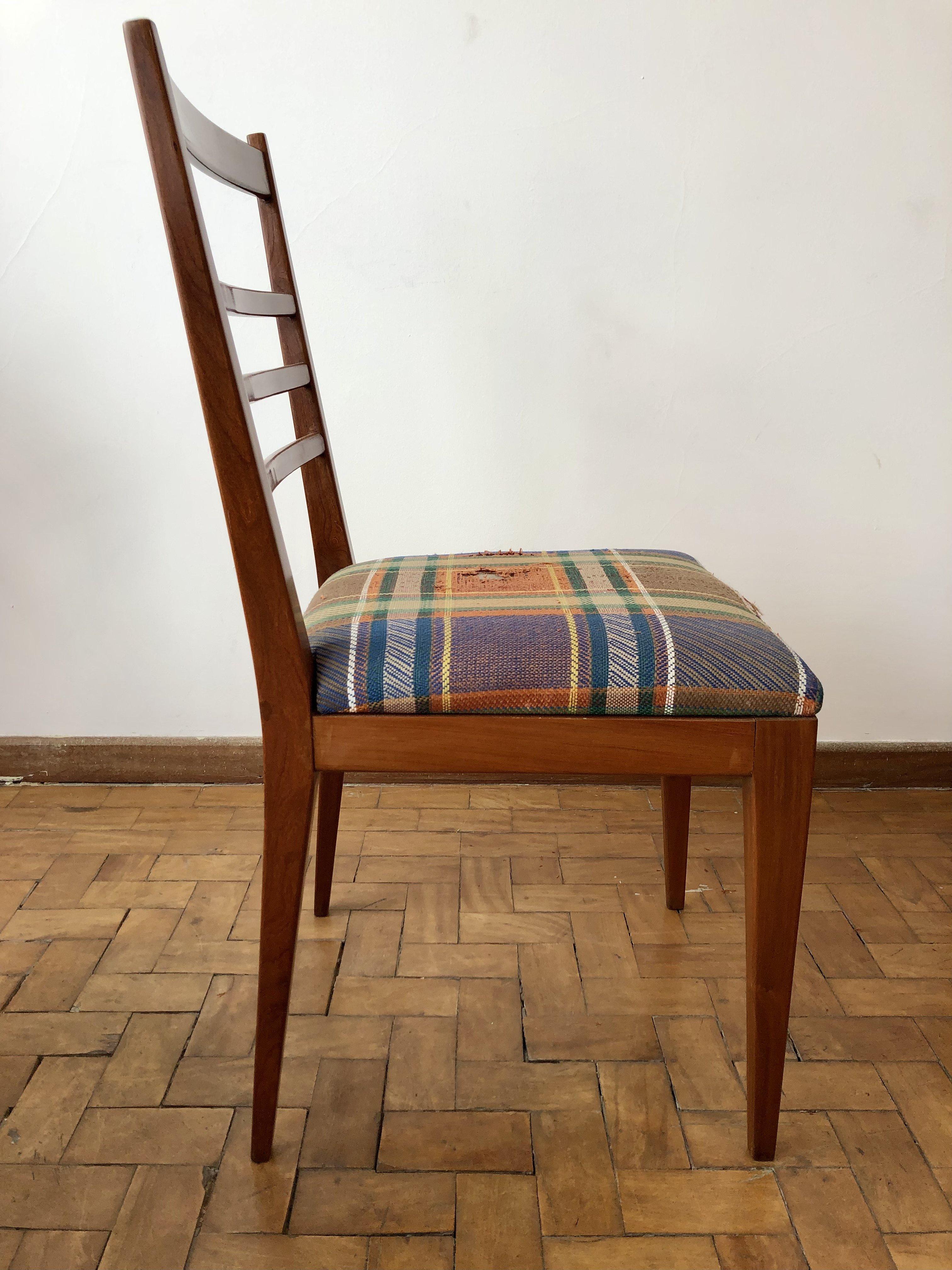 Mid-Century Modern Brazilian Chairs in Solid Wood, Set of 6 In Good Condition In SAO PAULO, BR
