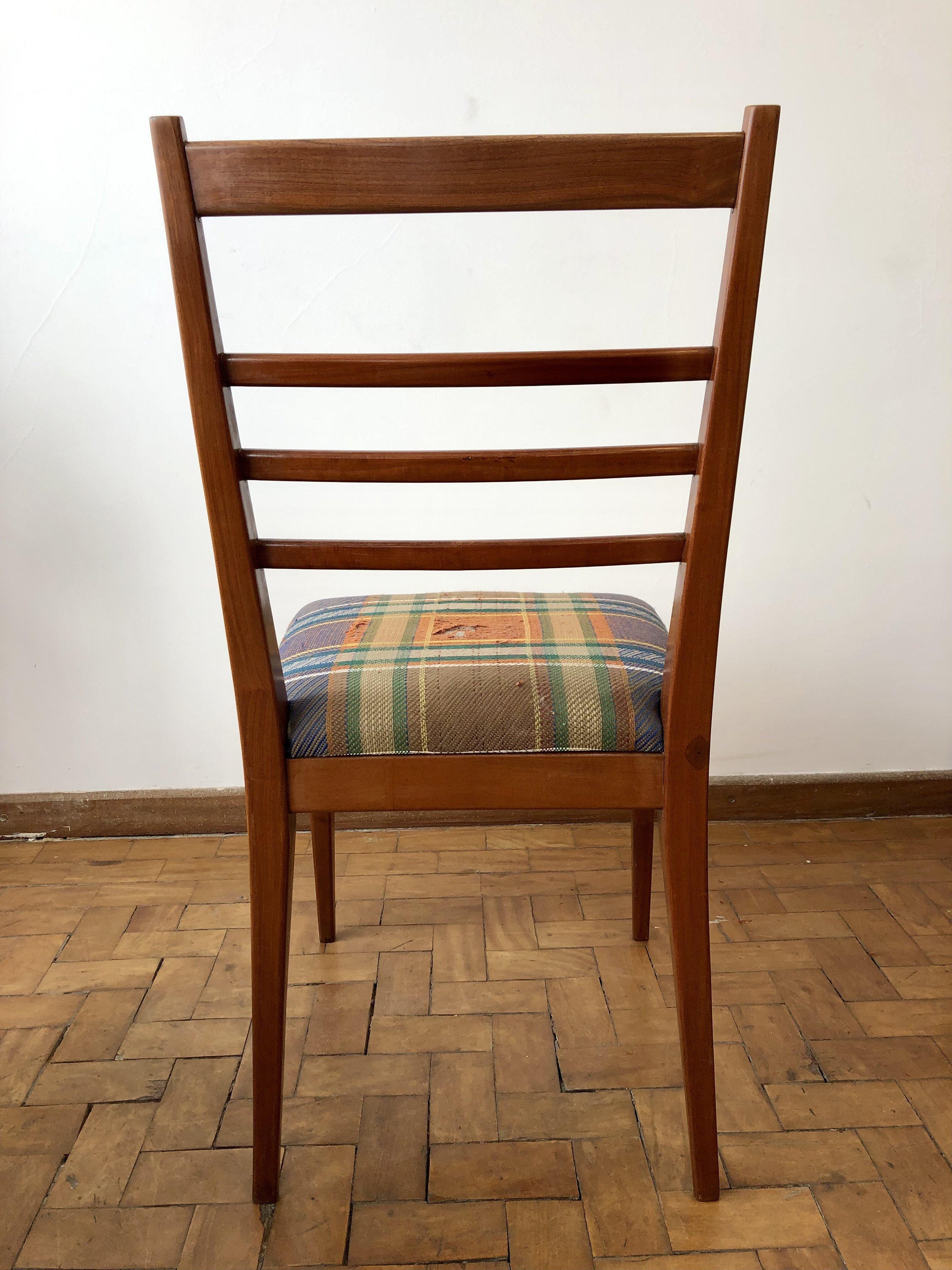 Mid-20th Century Mid-Century Modern Brazilian Chairs in Solid Wood, Set of 6
