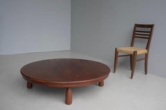 Mid-Century Modern Brazilian Hardwood round coffee table 1960's