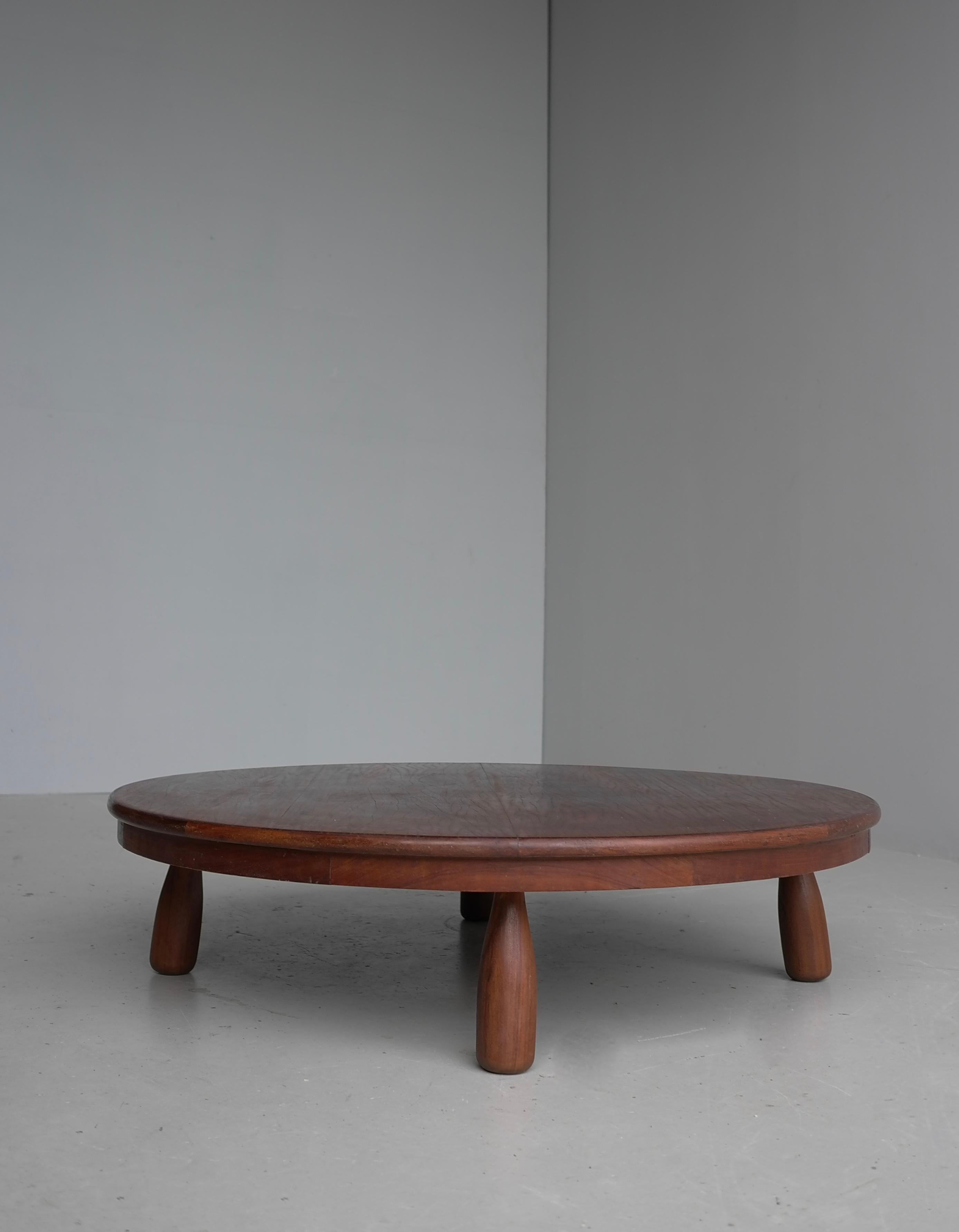 Mid-20th Century Mid-Century Modern Brazilian Hardwood round coffee table 1960's For Sale