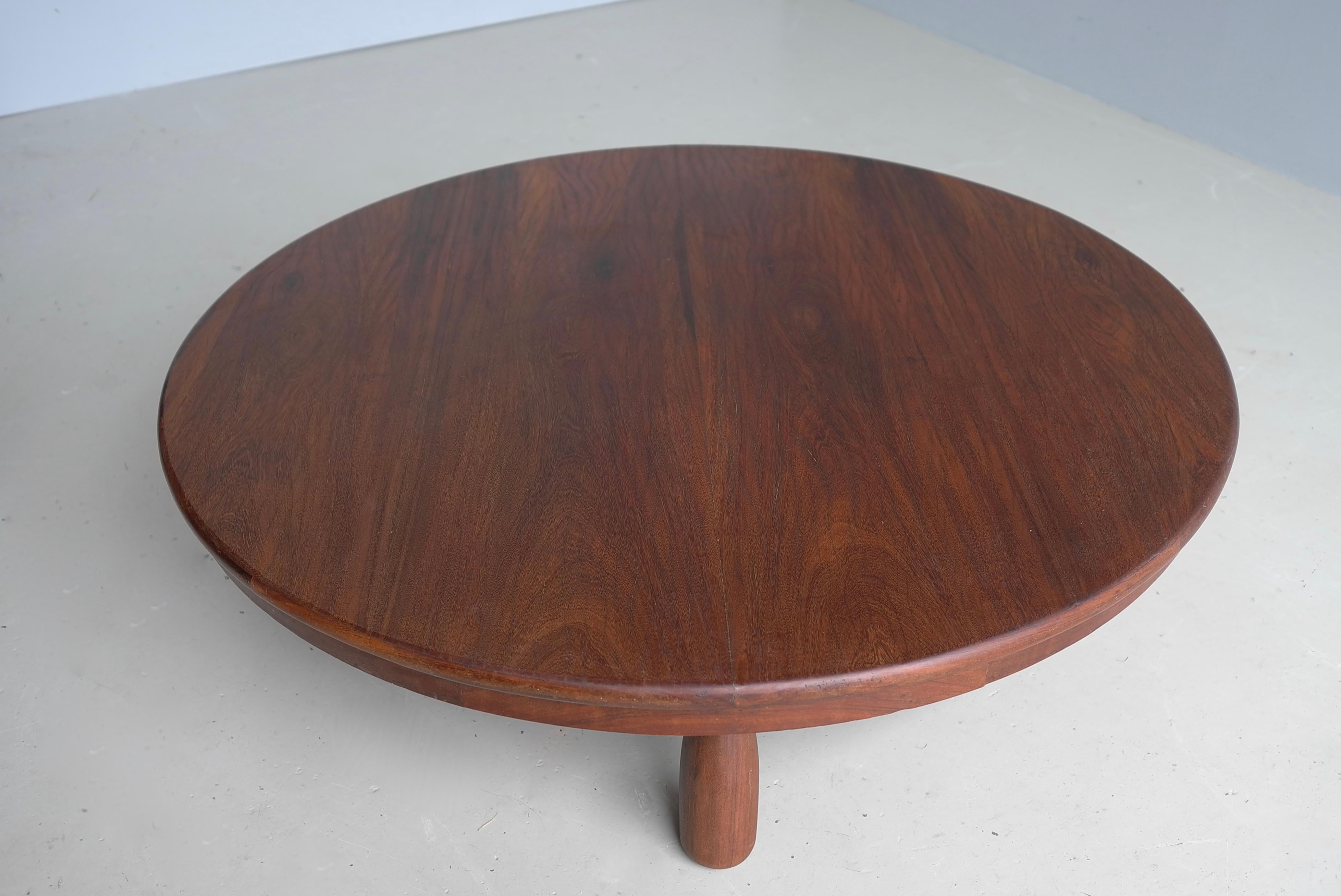 Mid-Century Modern Brazilian Hardwood round coffee table 1960's For Sale 3