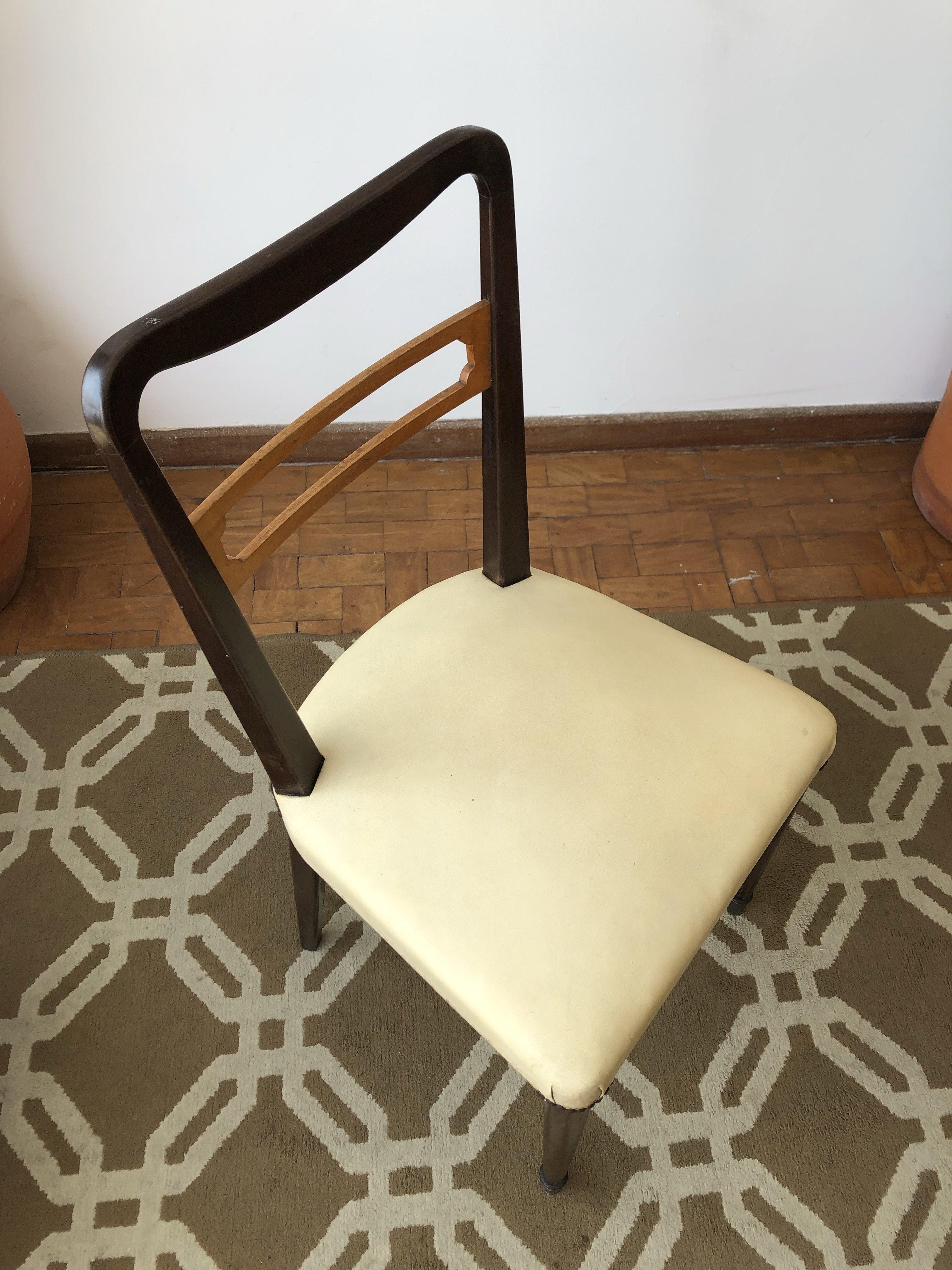 Mid-Century Modern Brazilian Light Yellow Chairs in Solid Wood, Set of 4 For Sale 8