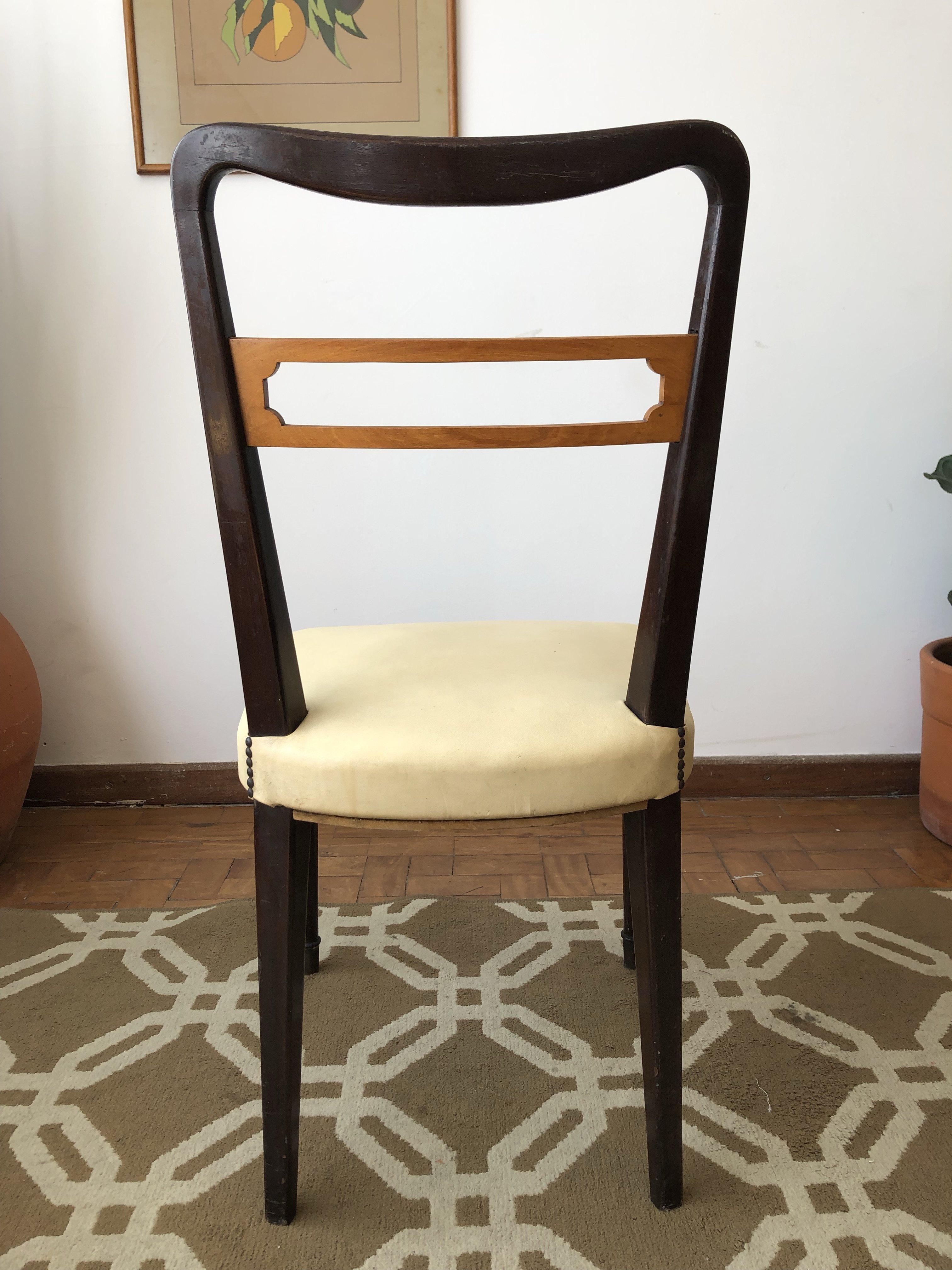 Mid-Century Modern Brazilian Light Yellow Chairs in Solid Wood, Set of 4 In Good Condition For Sale In SAO PAULO, BR