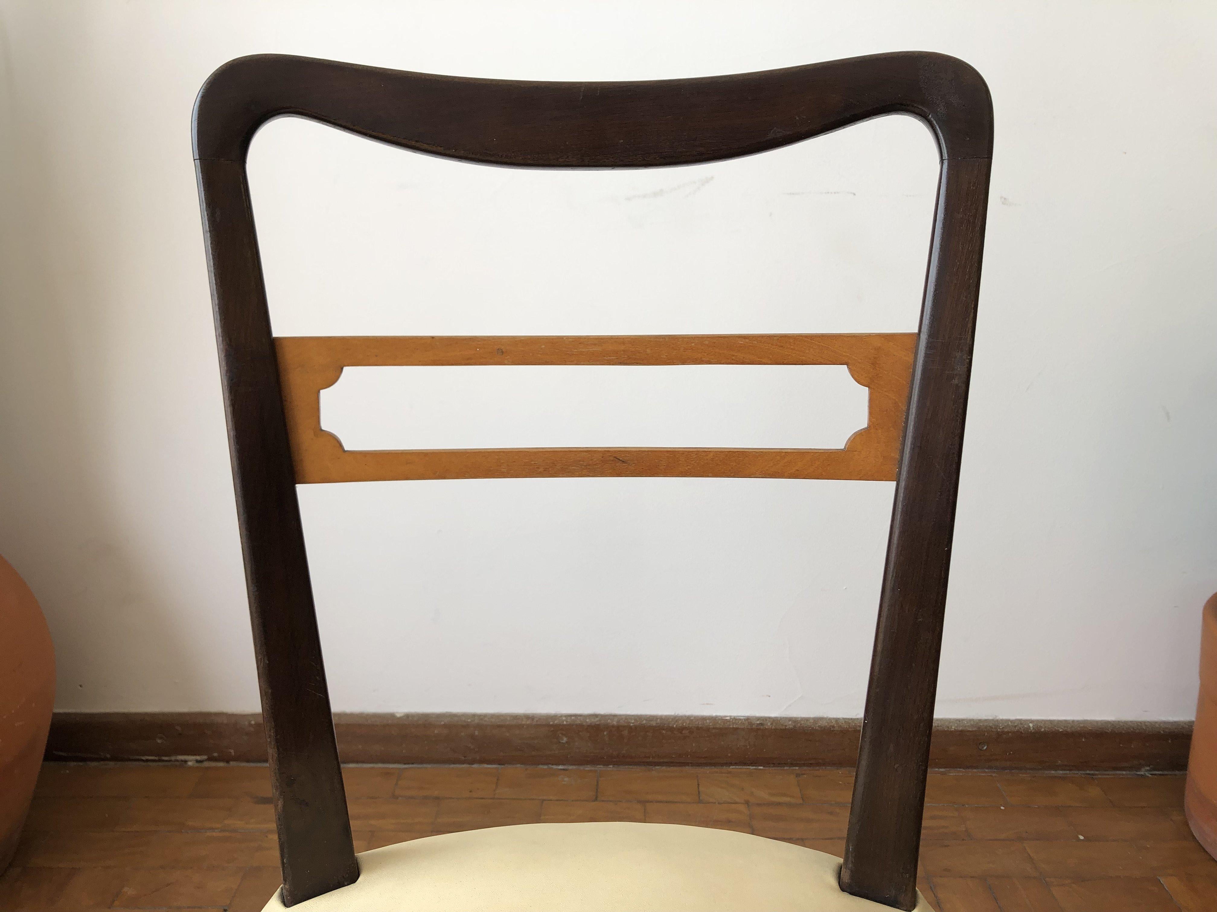 Mid-Century Modern Brazilian Light Yellow Chairs in Solid Wood, Set of 4 For Sale 1