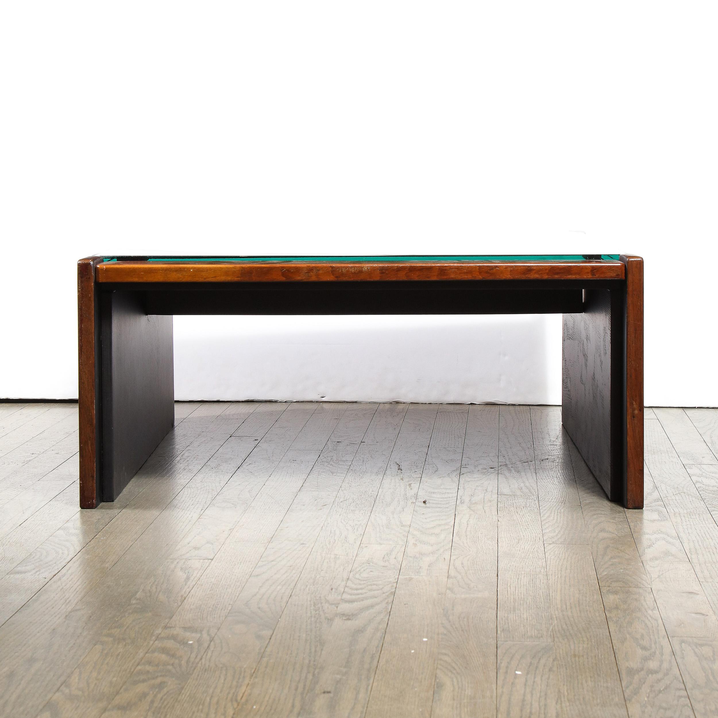 Mid-Century Modern Brazilian Mahogany & Glass Cocktail Table by Percival Lafer For Sale 7