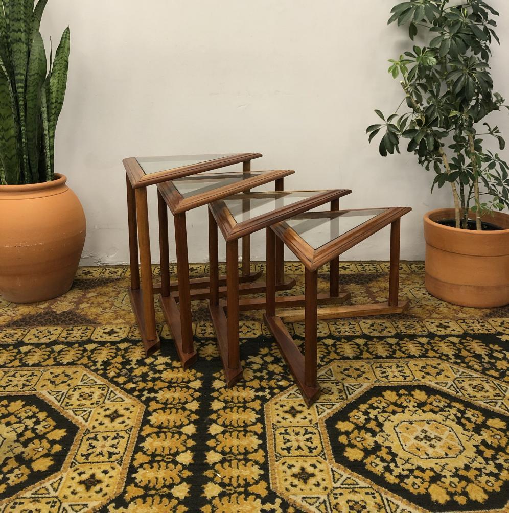 Mid-Century Modern Brazilian Nesting Tables in Wood, Set of 4 8