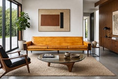 Mid-Century Modern Brazilian Rosewood and Leather Sofa, 1960s