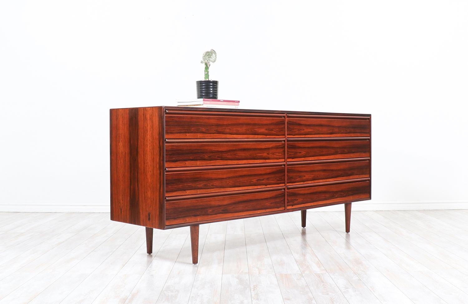 Scandinavian Modern Mid-Century Modern Brazilian Rosewood Dresser by Westnofa