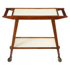 Chariot à thé brésilien The Moderns en bois dur et formica par Oca, années 1950