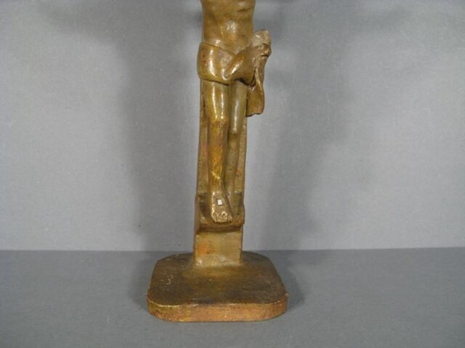 French Mid-Century Modern Brazilian Terracotta Crucifix by José Rodrigues -1Y65