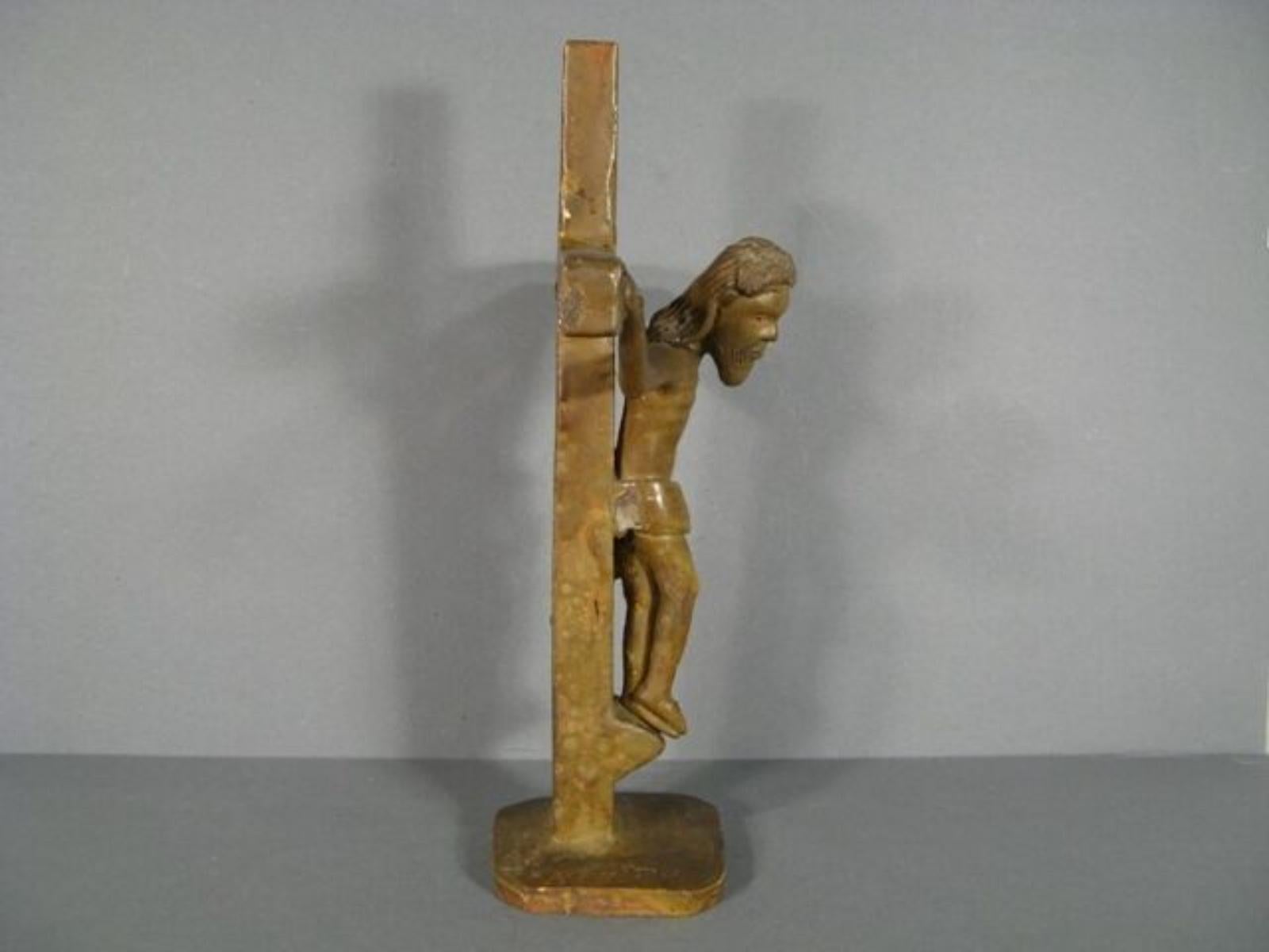Mid-Century Modern Brazilian Terracotta Crucifix by José Rodrigues -1Y65 2