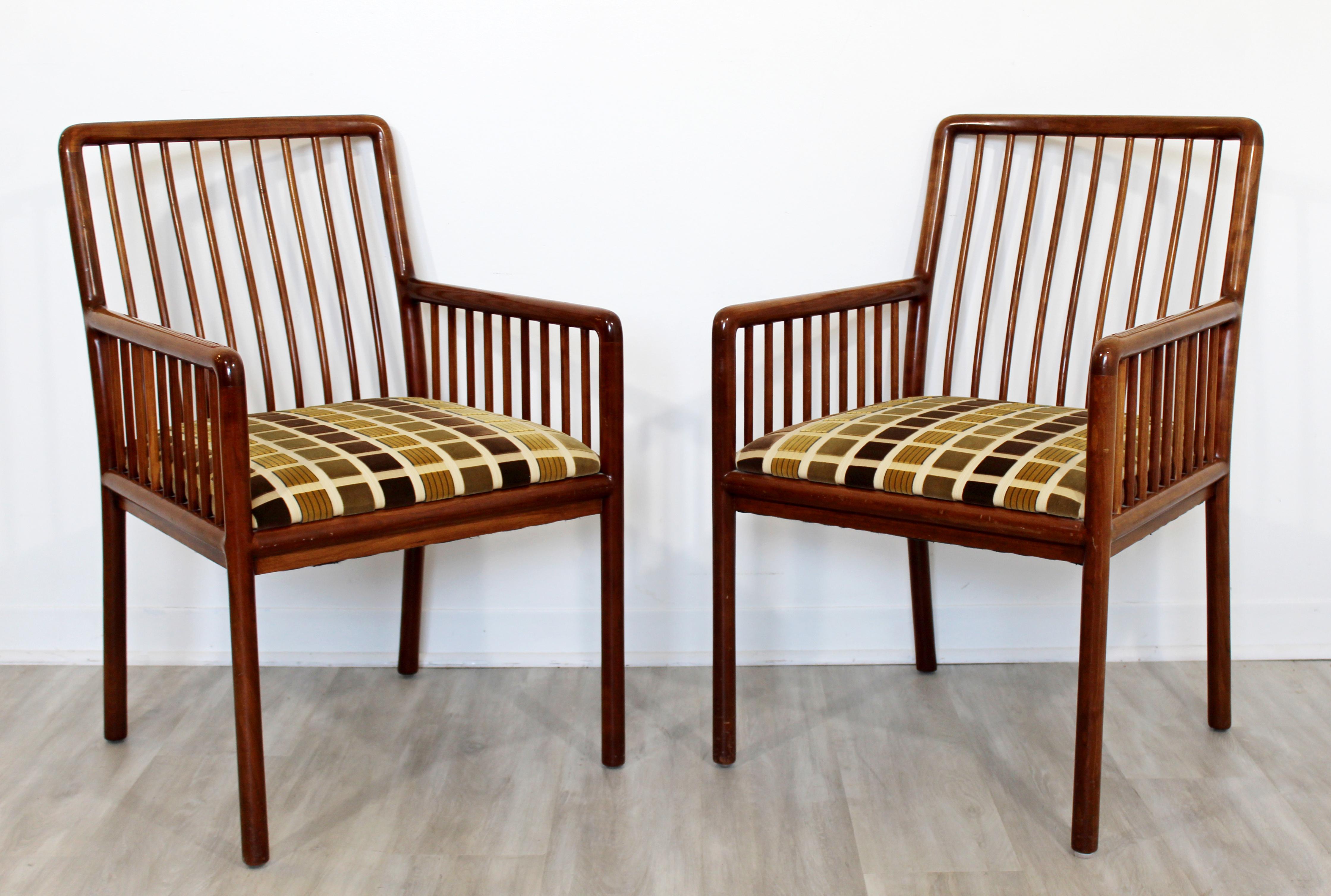 Late 20th Century Mid-Century Modern Brickell Set 4 Cherry Spindle Ladder Backed Side Chairs 1990s