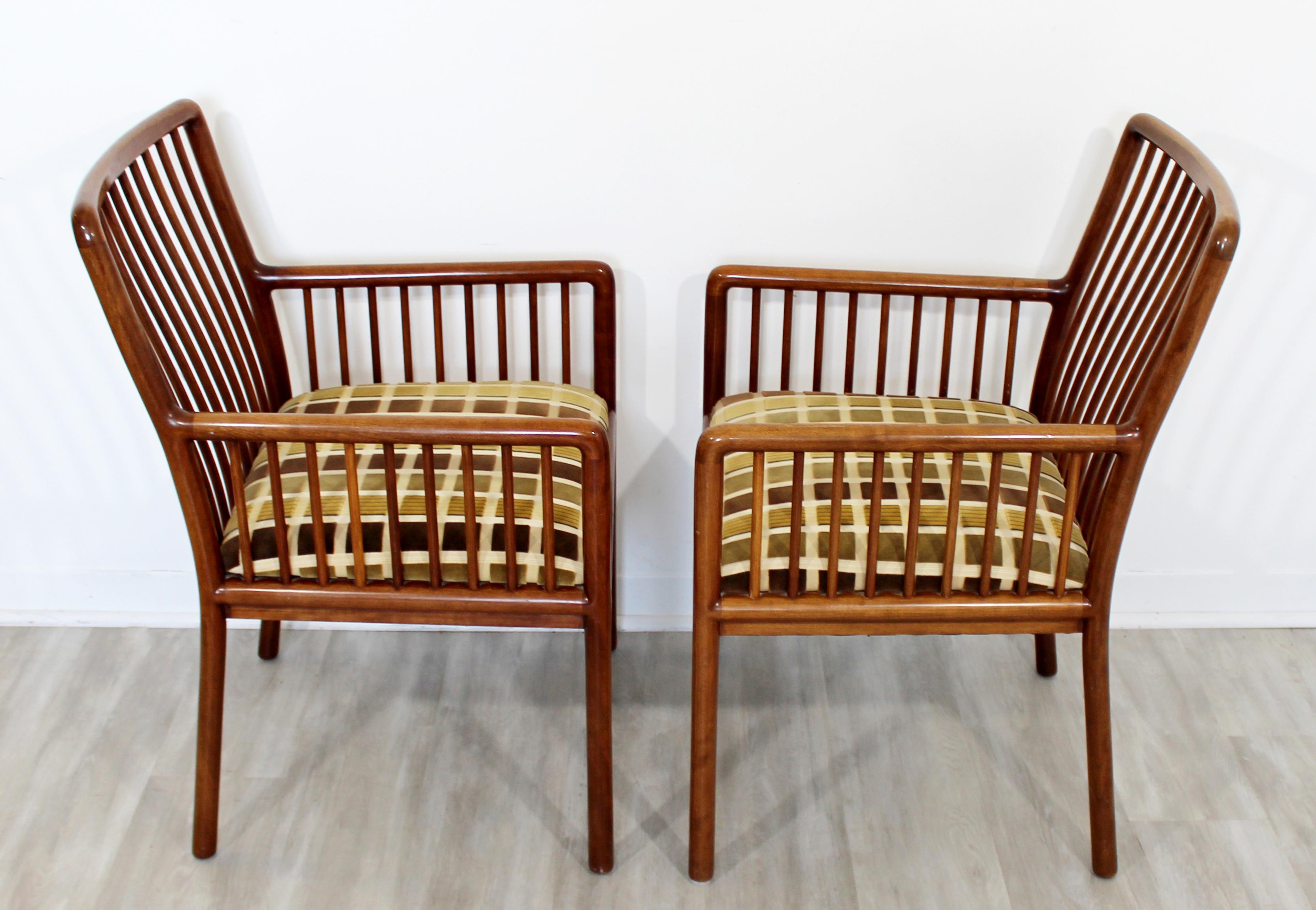 Mid-Century Modern Brickell Set 4 Cherry Spindle Ladder Backed Side Chairs 1990s 2