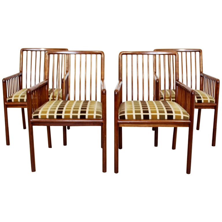 MidCentury Modern Brickell Set 4 Cherry Spindle Ladder Backed Side