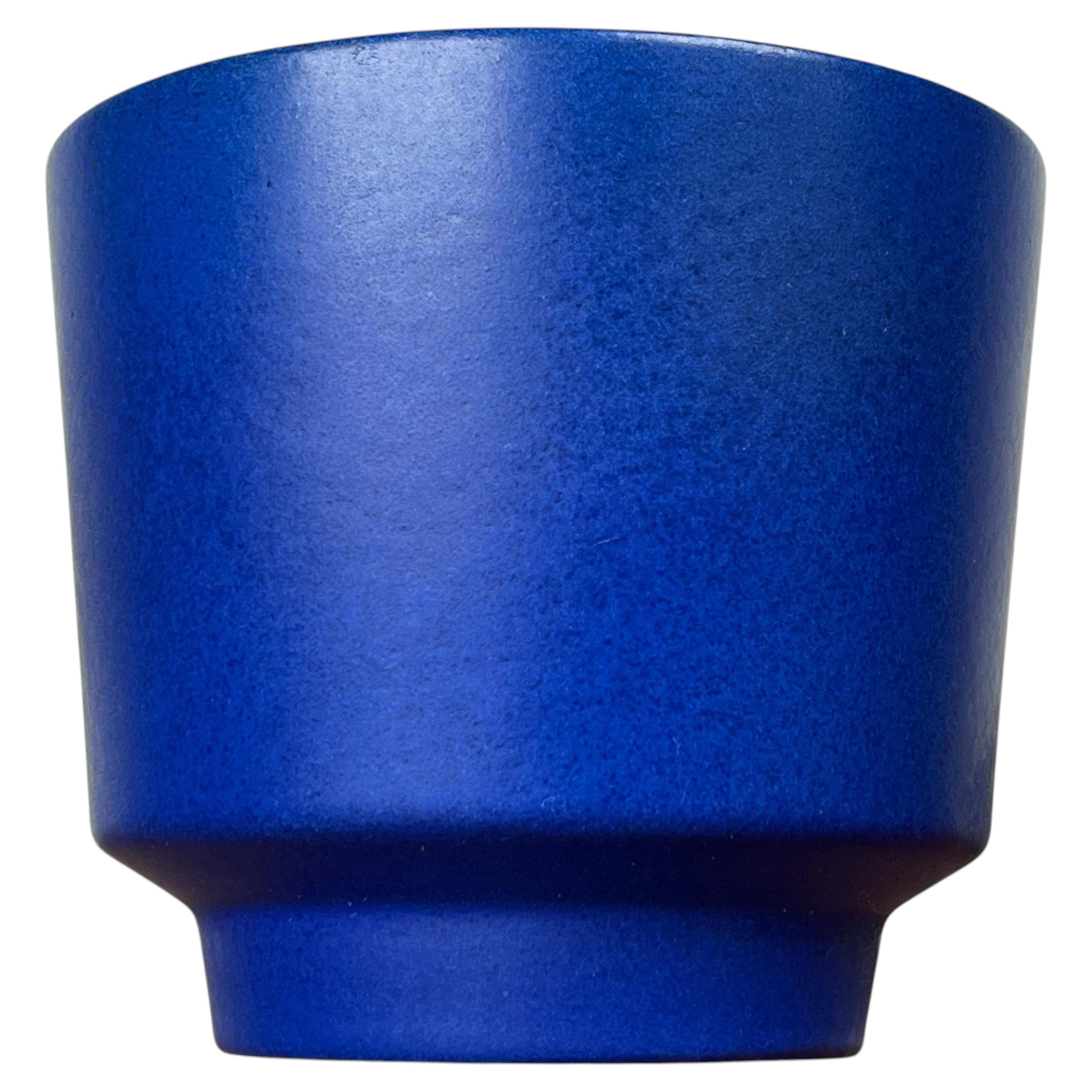 Mid-Century Modern Bright Blue West German Pottery Planter Marei Majolikafabrik